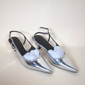 ASOS Design Silver Metallic Kitten Heels