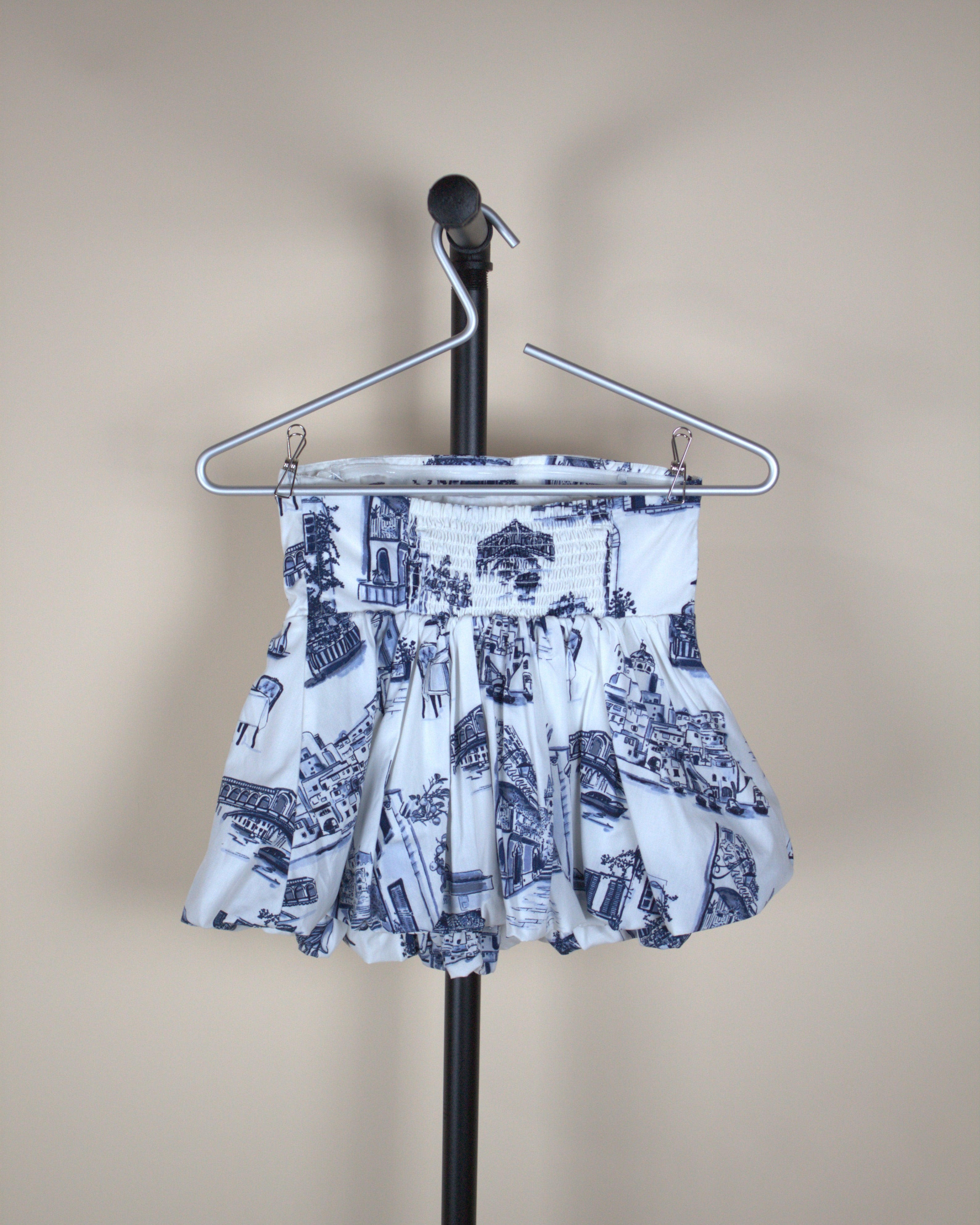 Abercrombie Blue & White Strapless Top
