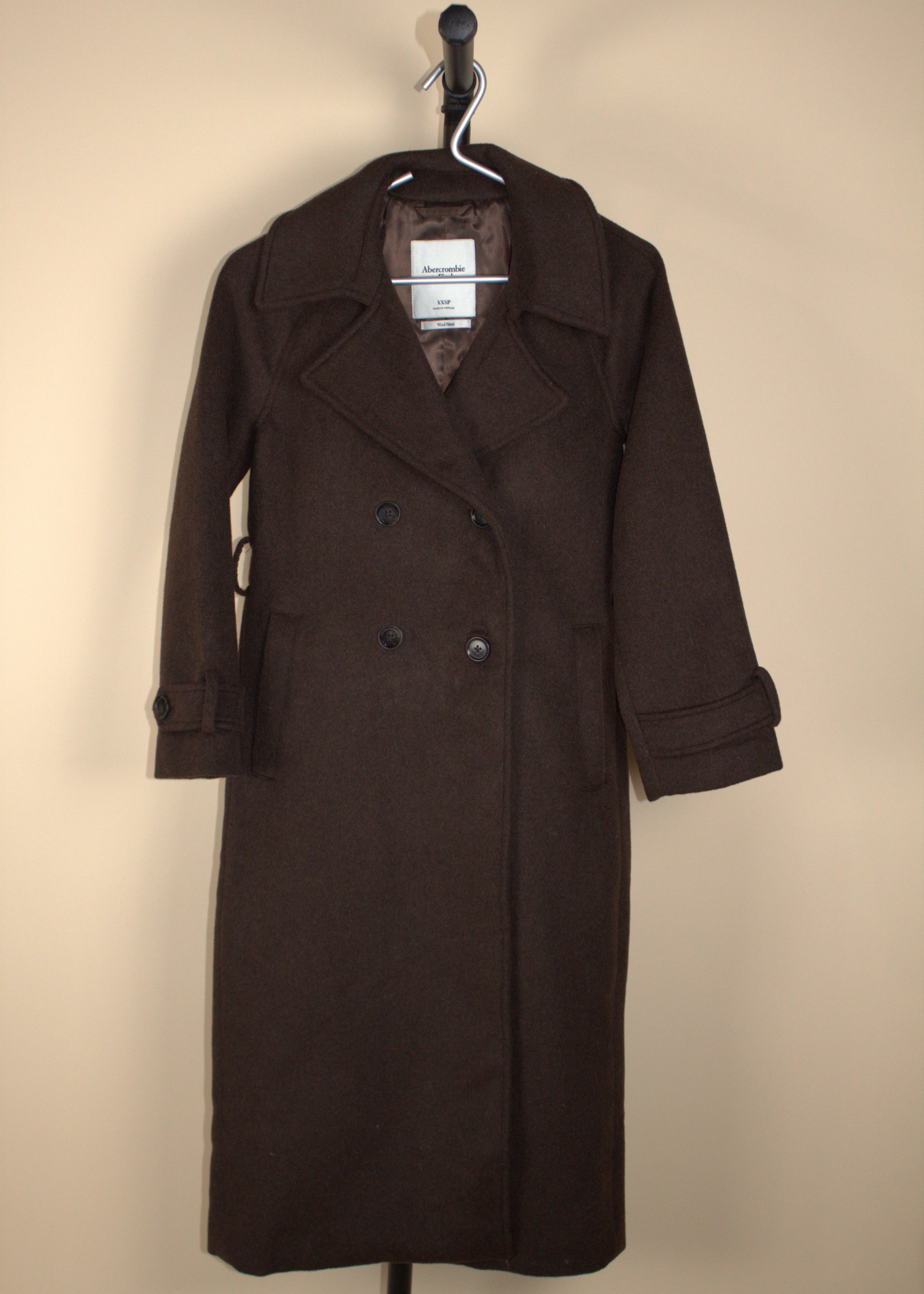 Abercrombie & Fitch Brown Long Tailored Coat