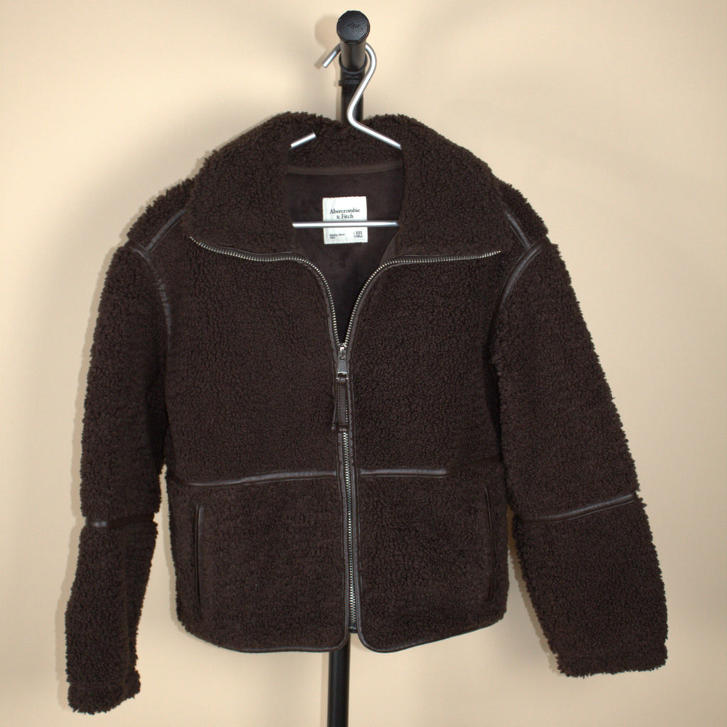 Abercrombie & Fitch Brown Sherpa Cropped Jacket