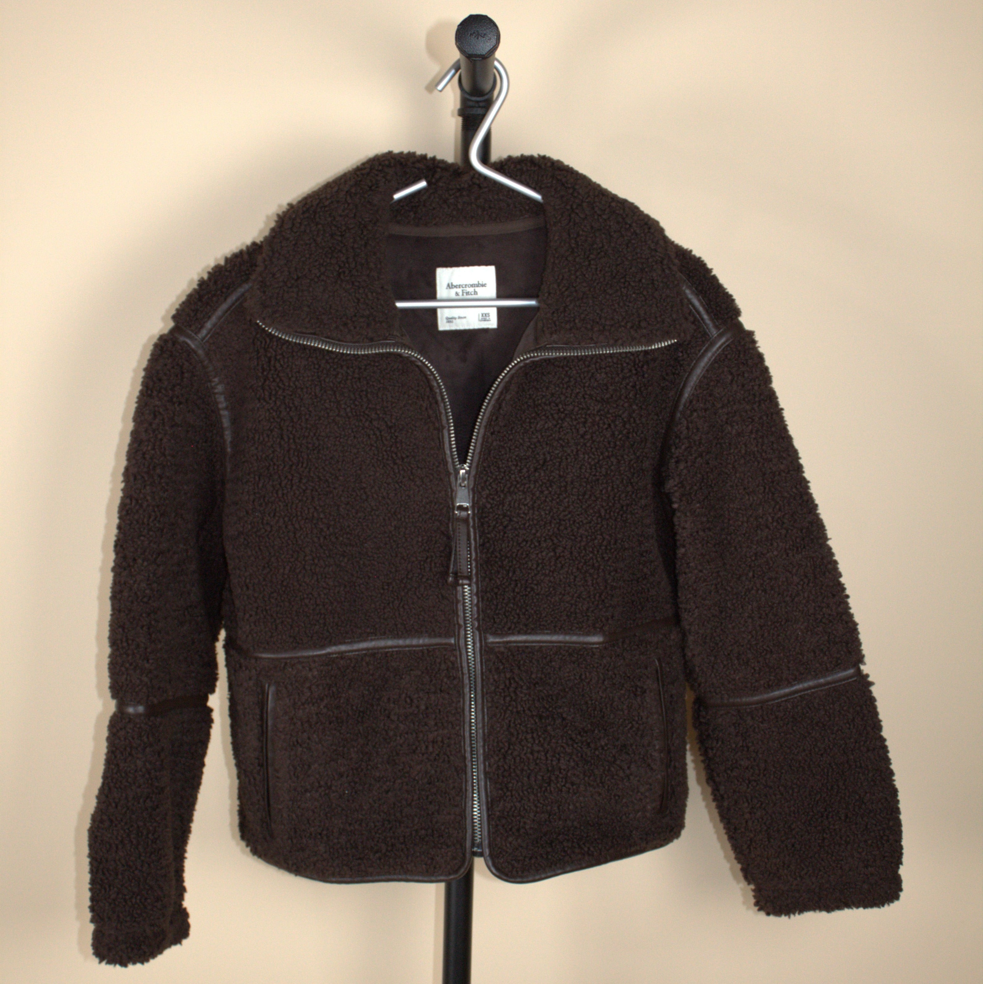 Abercrombie & Fitch Brown Sherpa Cropped Jacket