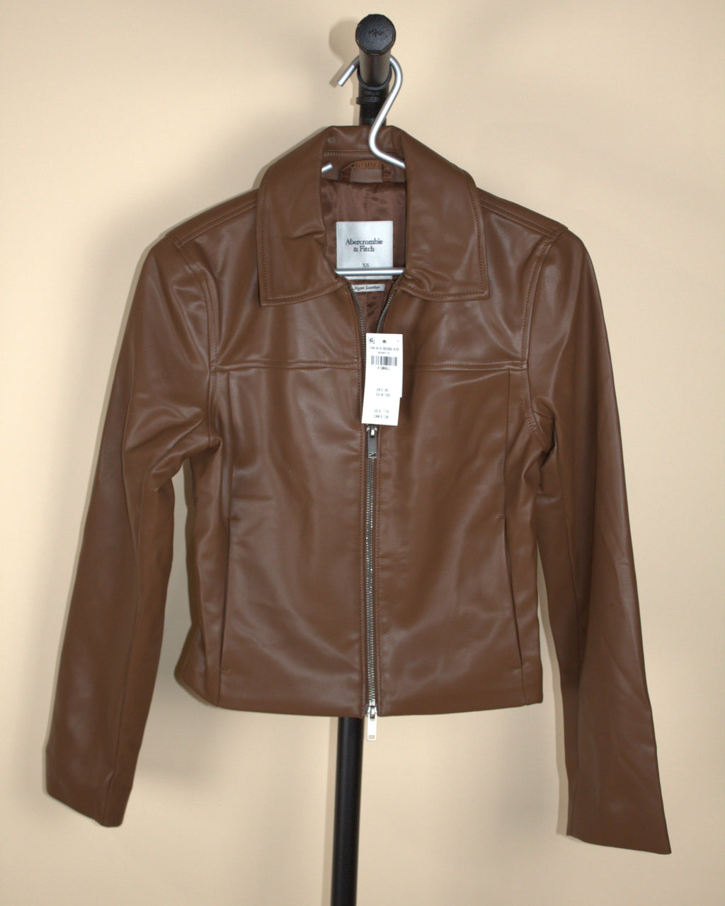 Abercrombie & Fitch Brown Vegan Leather Jacket (New with Tags)