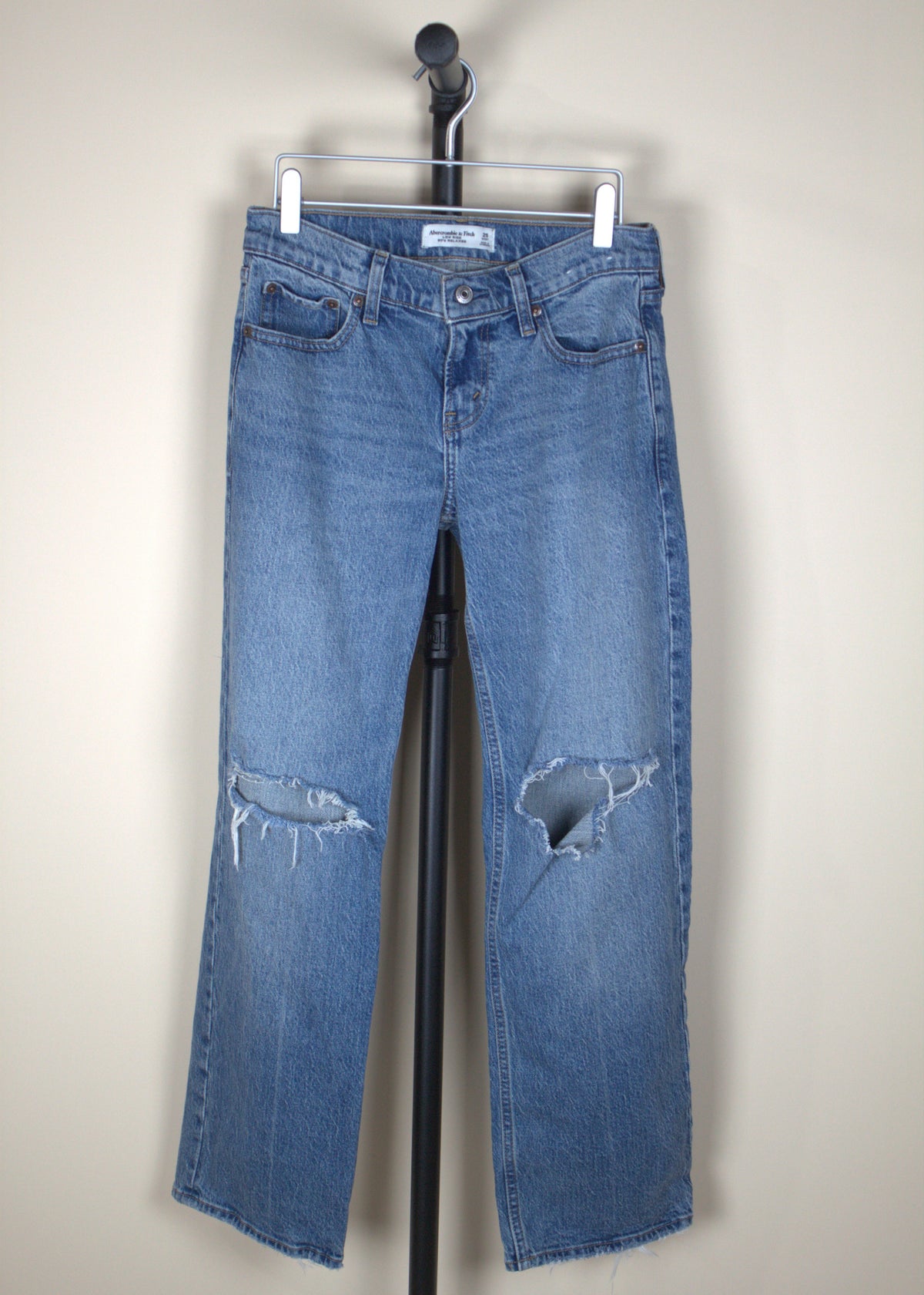 Abercrombie Low Rise 90's Relaxed Mid Wash with Rips