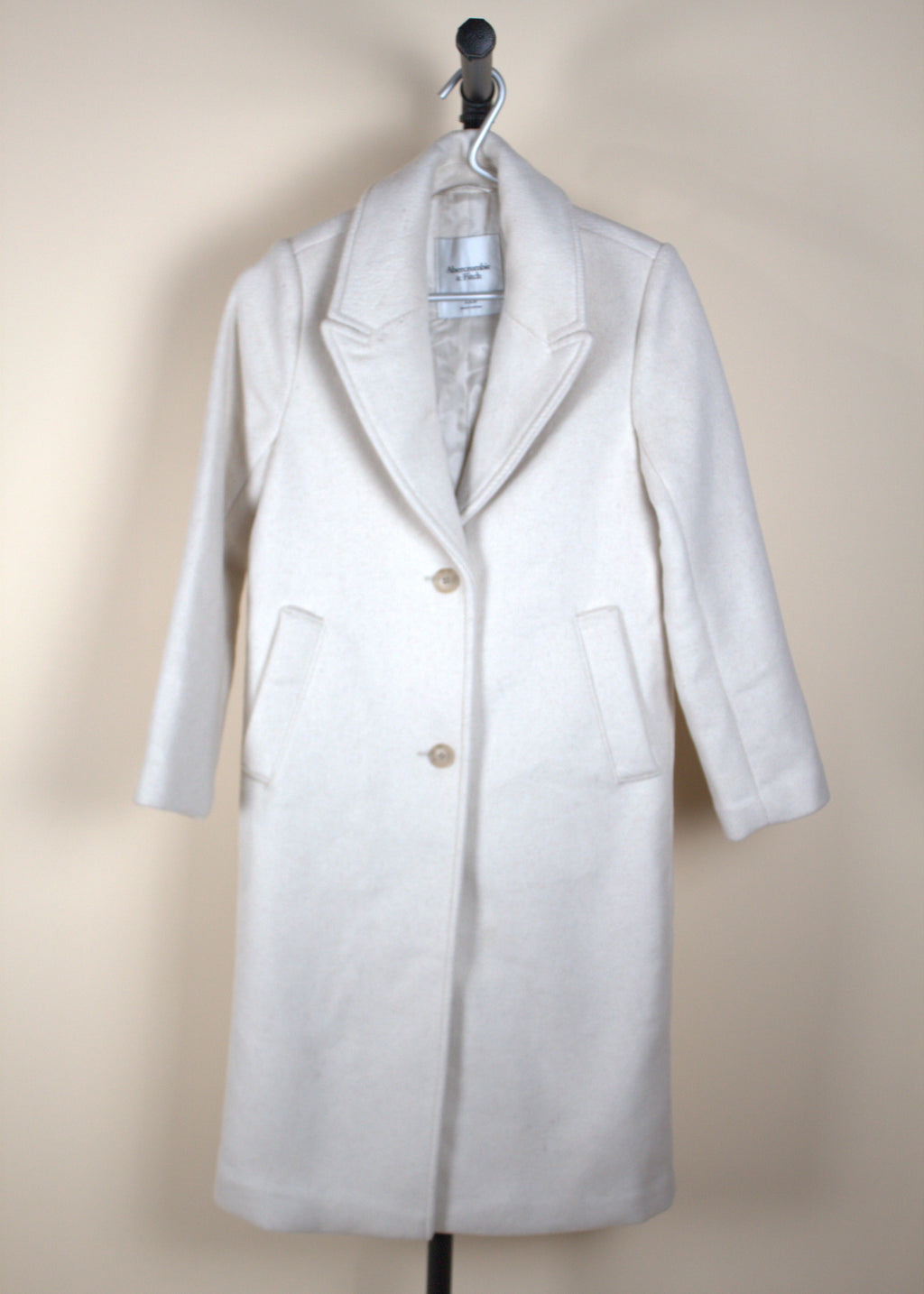 Abercrombie & Fitch White Tailored Long Coat