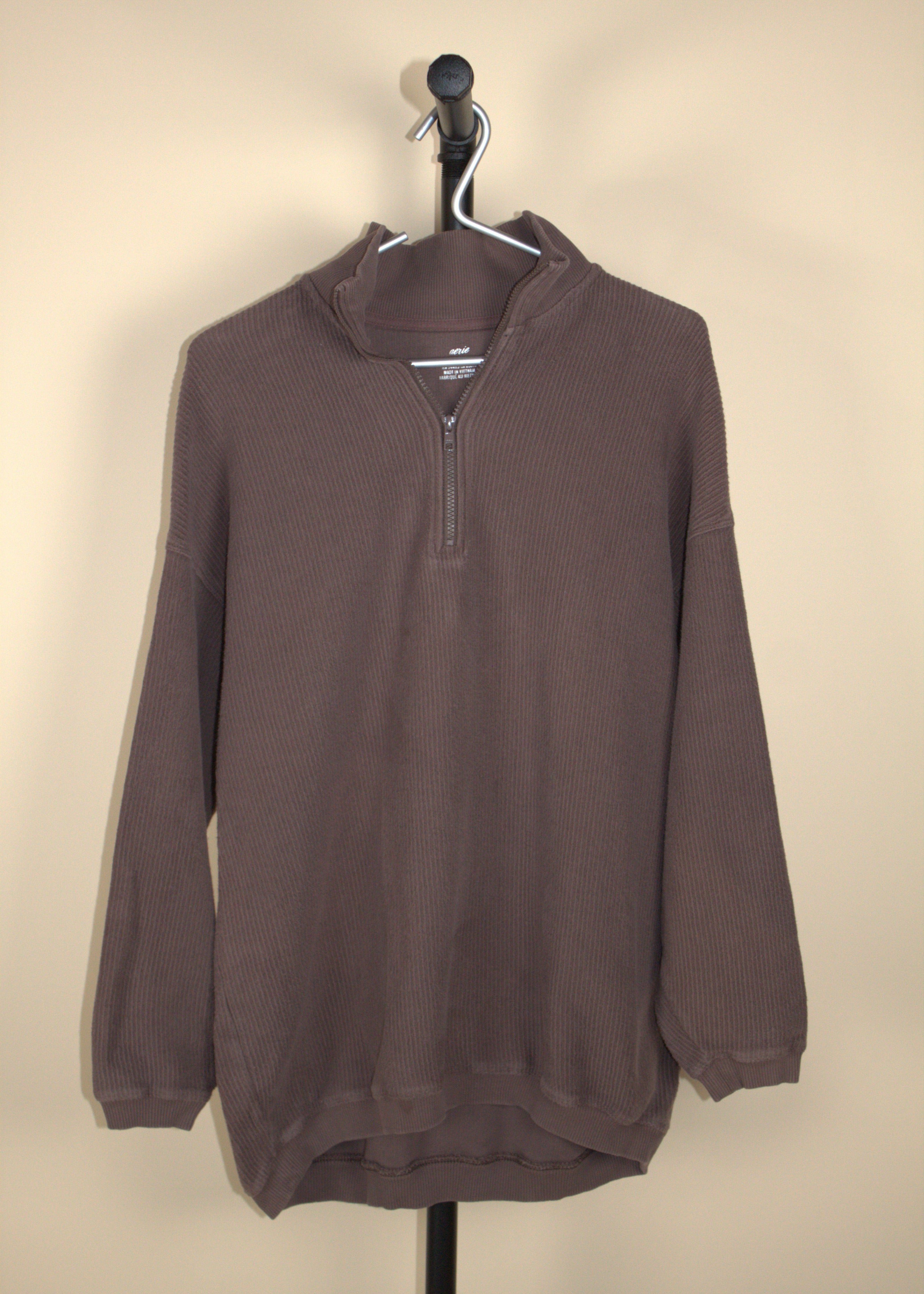 Aerie Brown Waffle Knit Pullover