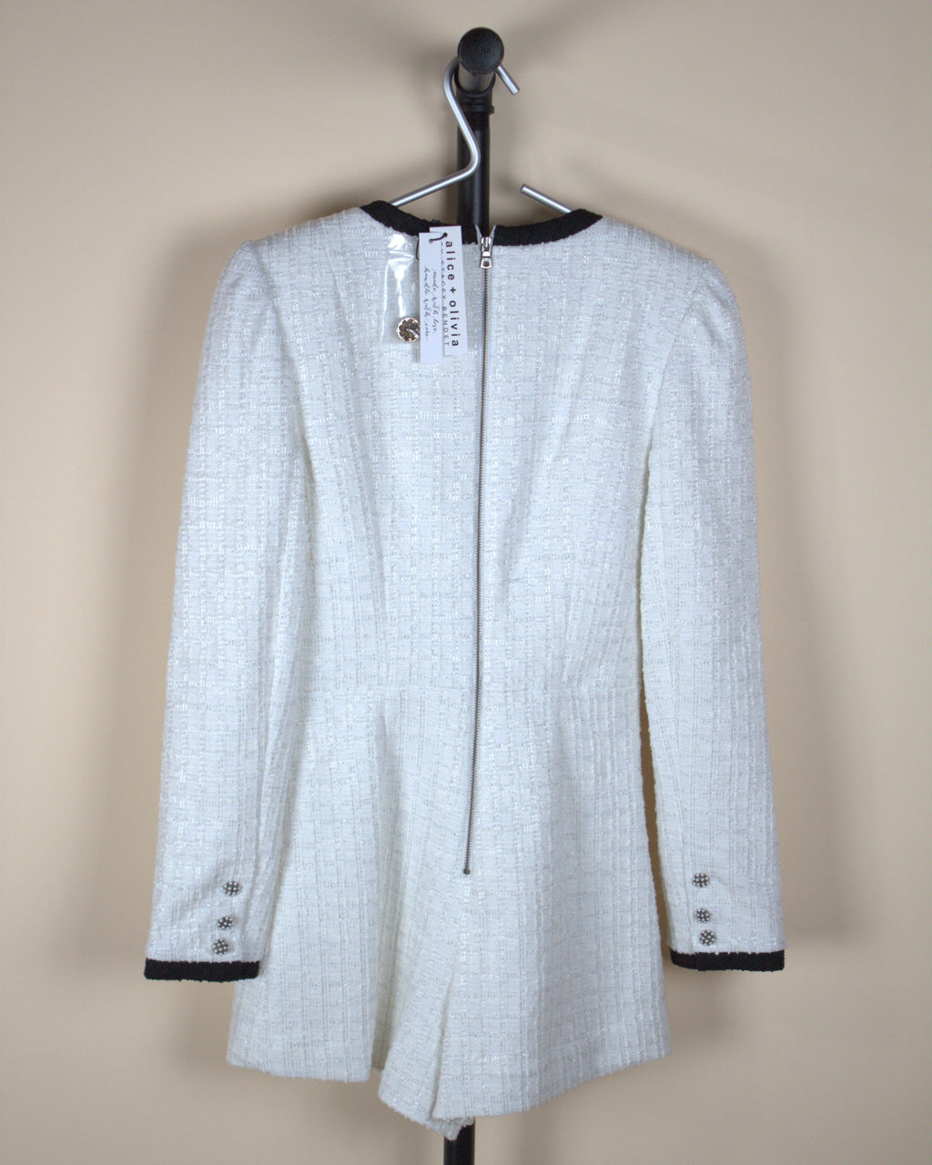 Alice + Olivia Shiloh Button Front Patch Pocket Romper (New with Tags)