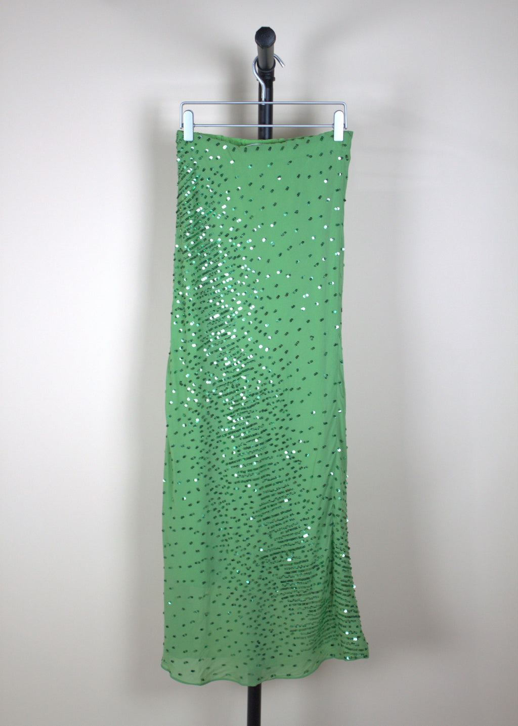 Amanda Uprichard Noella Sequin Chiffon Midi Skirt In Green