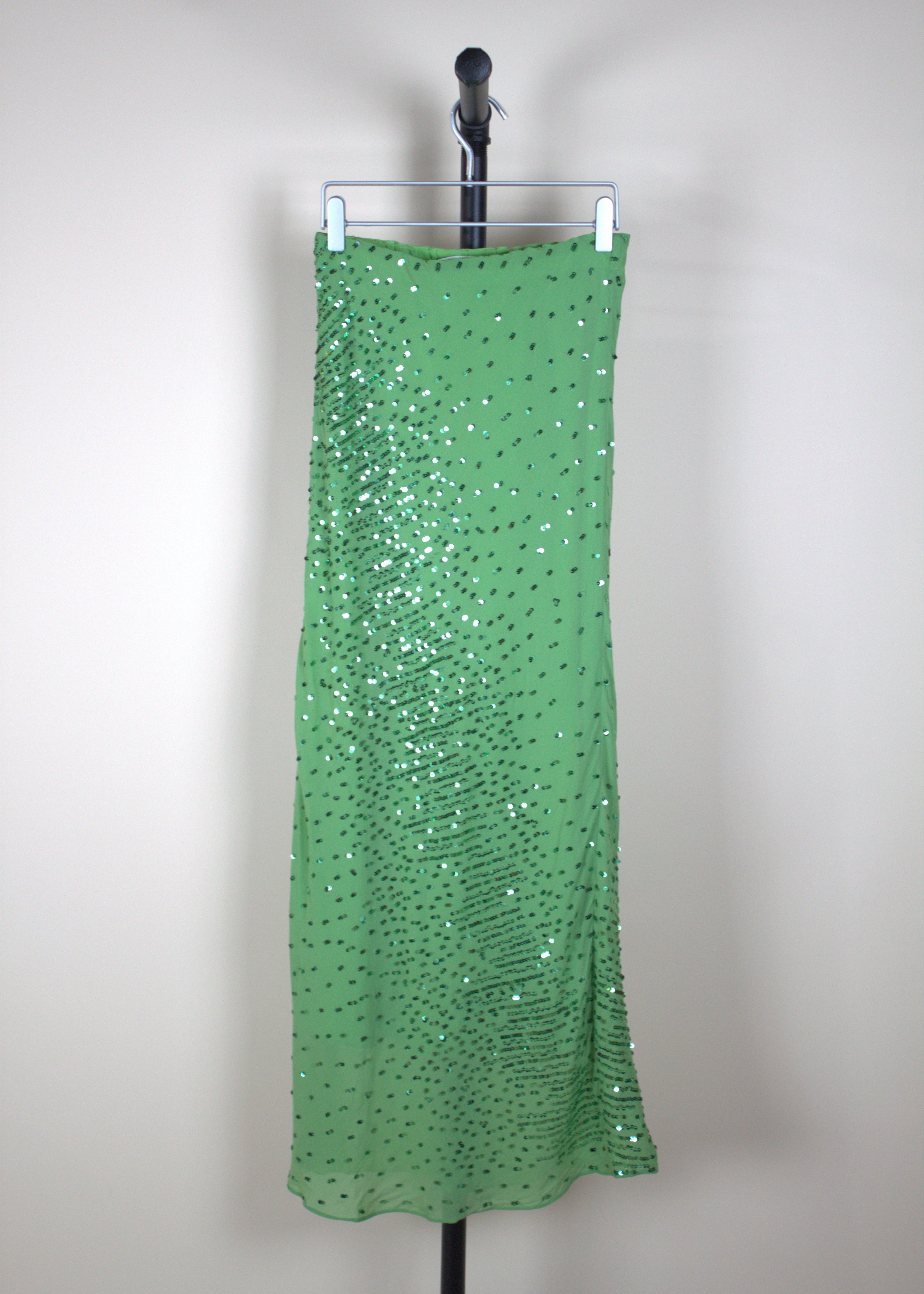 Amanda Uprichard Noella Sequin Chiffon Midi Skirt In Green