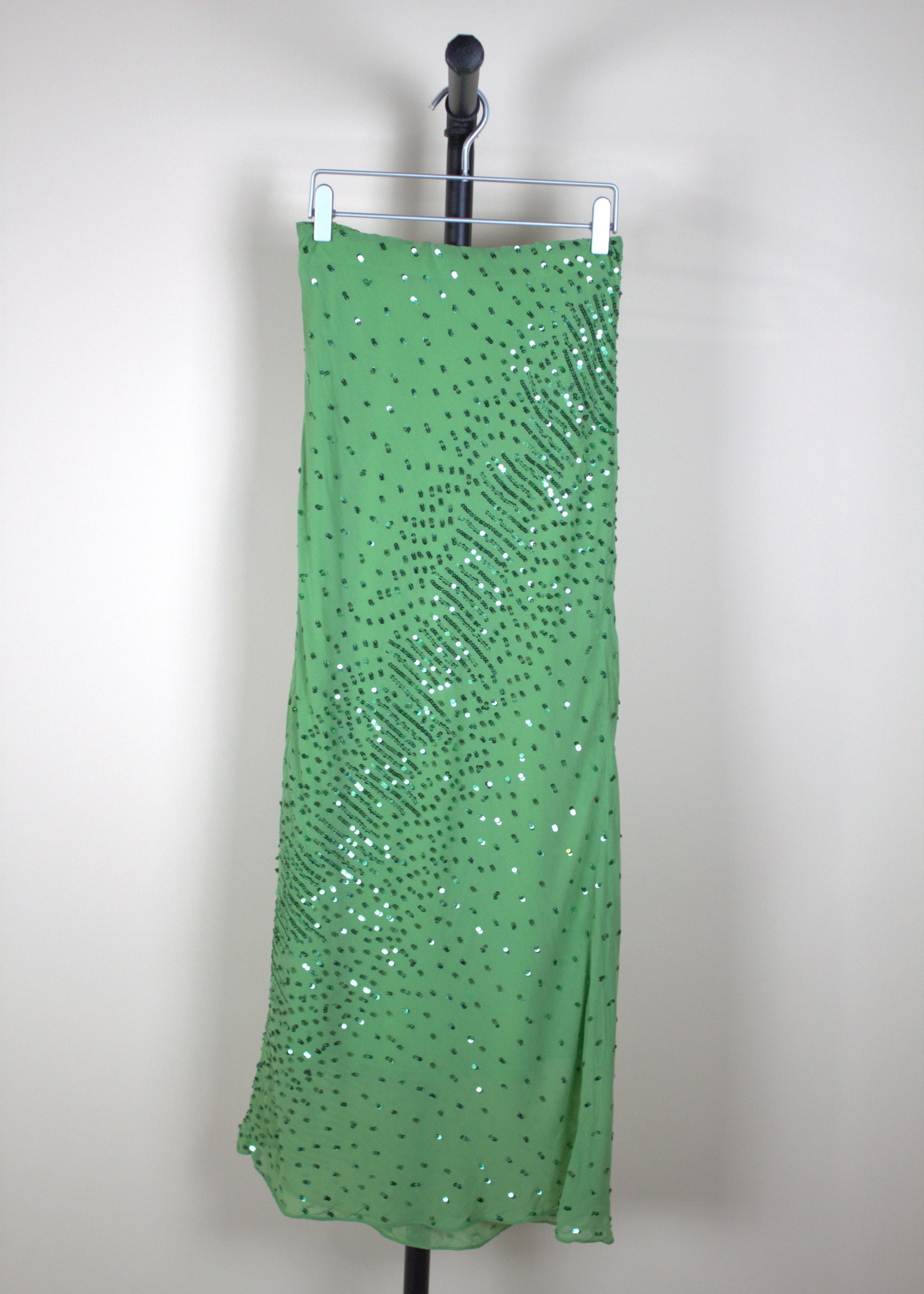 Amanda Uprichard Noella Sequin Chiffon Midi Skirt In Green