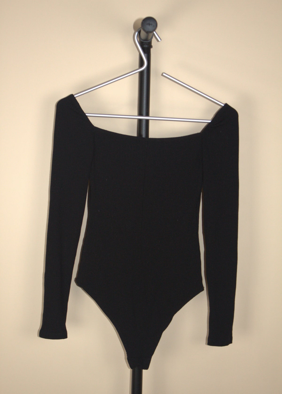 Reformation Black Ribbed Bodysuit