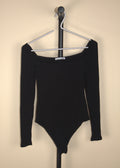 Reformation Black Ribbed Bodysuit