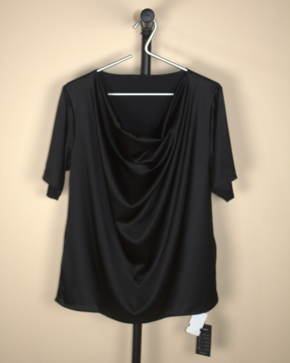 Silk Silky Short Sleeve Cowl Neck T-Shirt (New with Tags)