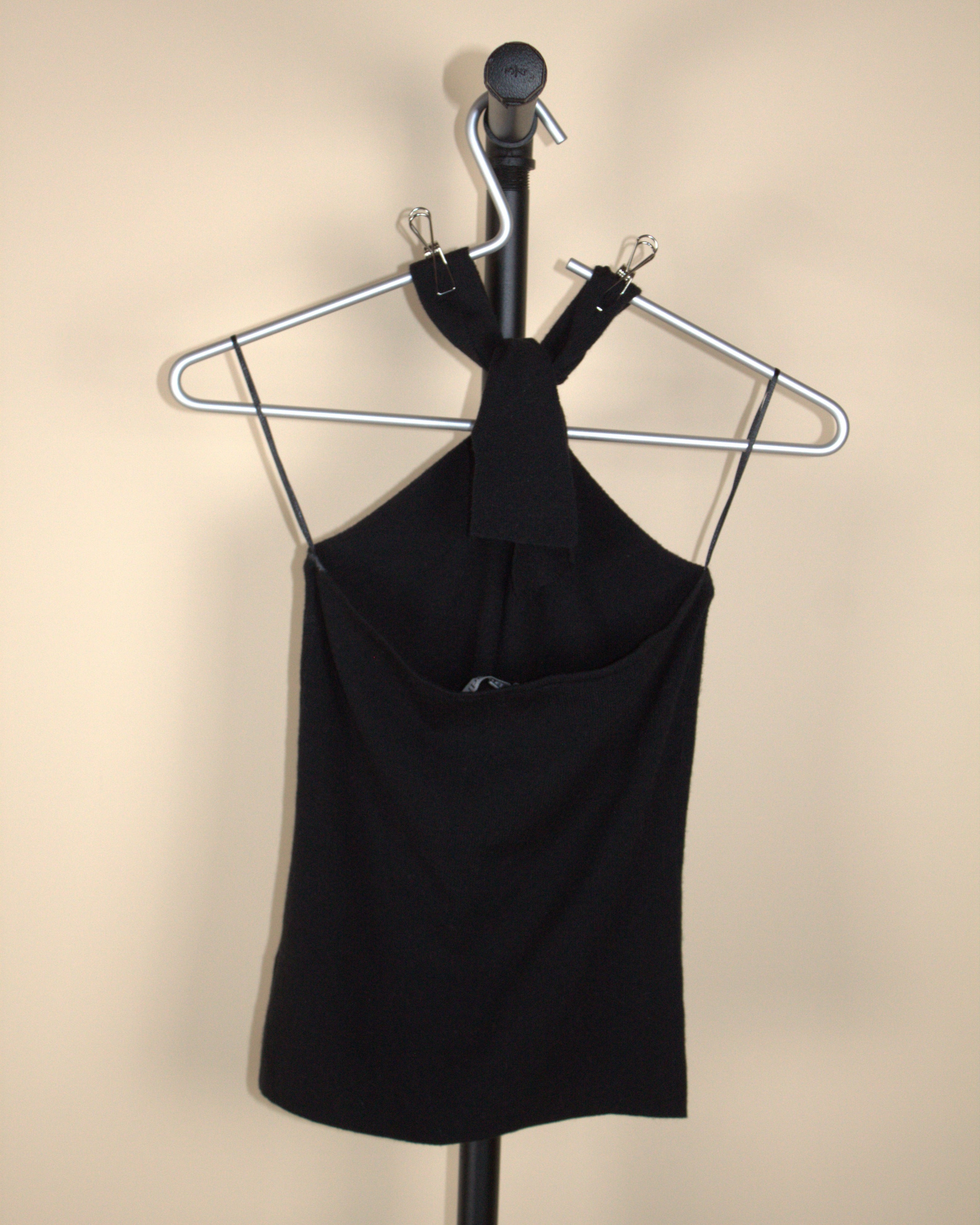 Grey Bandit Black Sweater Halter Top