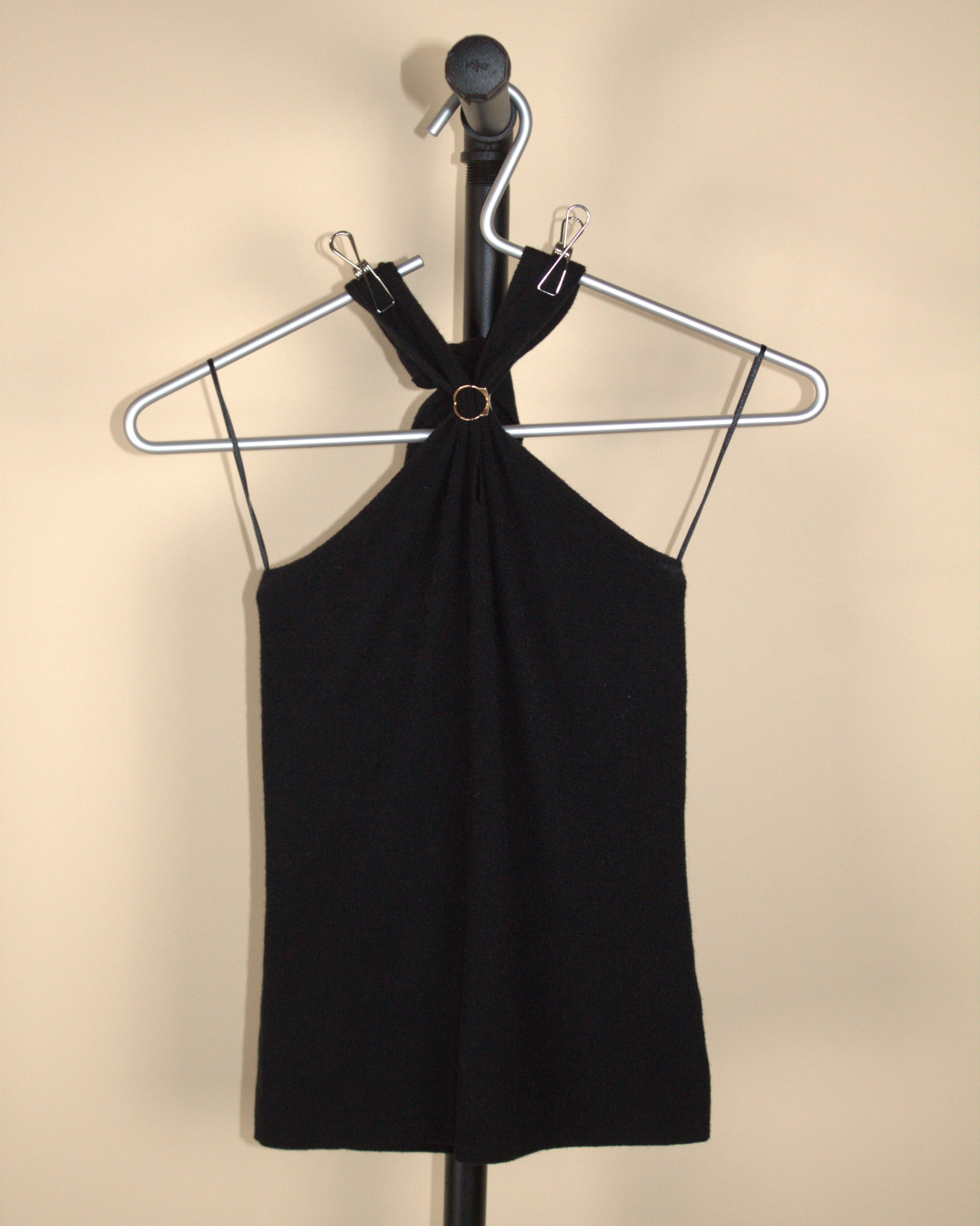 Grey Bandit Black Sweater Halter Top