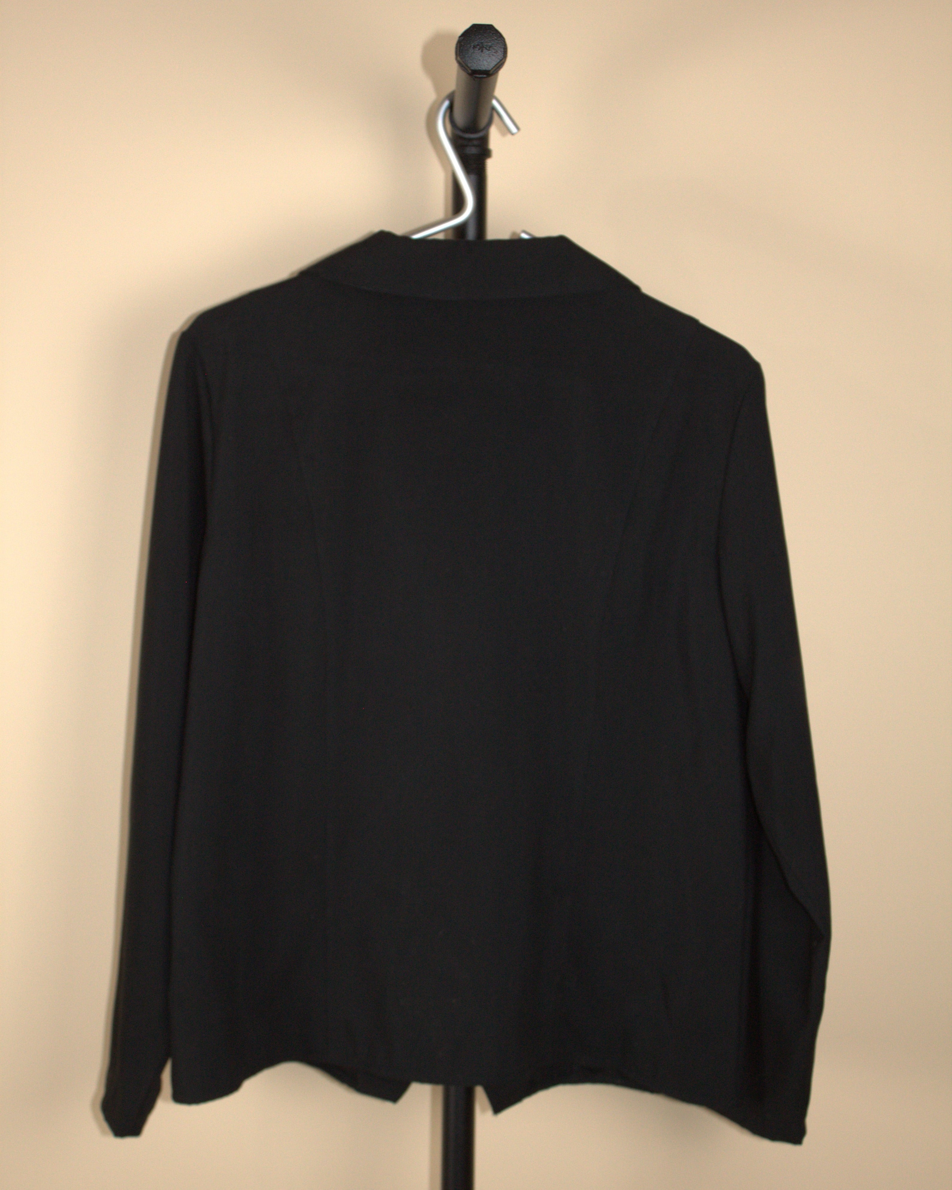 Black V-Neck Button Up Shirt