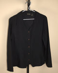 Black V-Neck Button Up Shirt