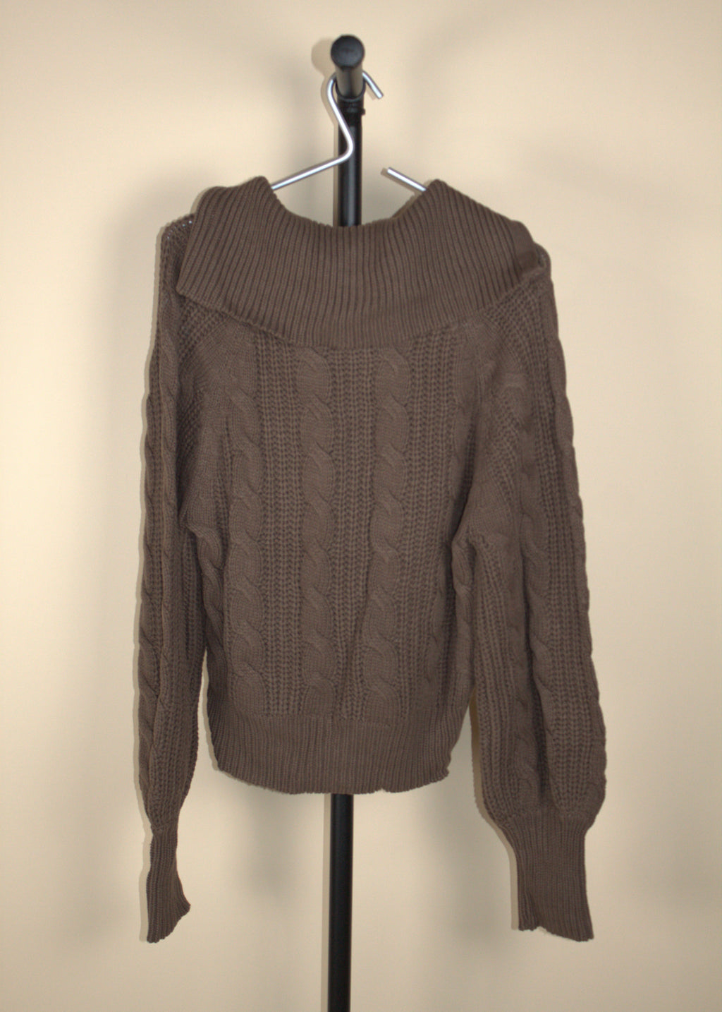 Grey Bandit Brown Cable Knit Sweater