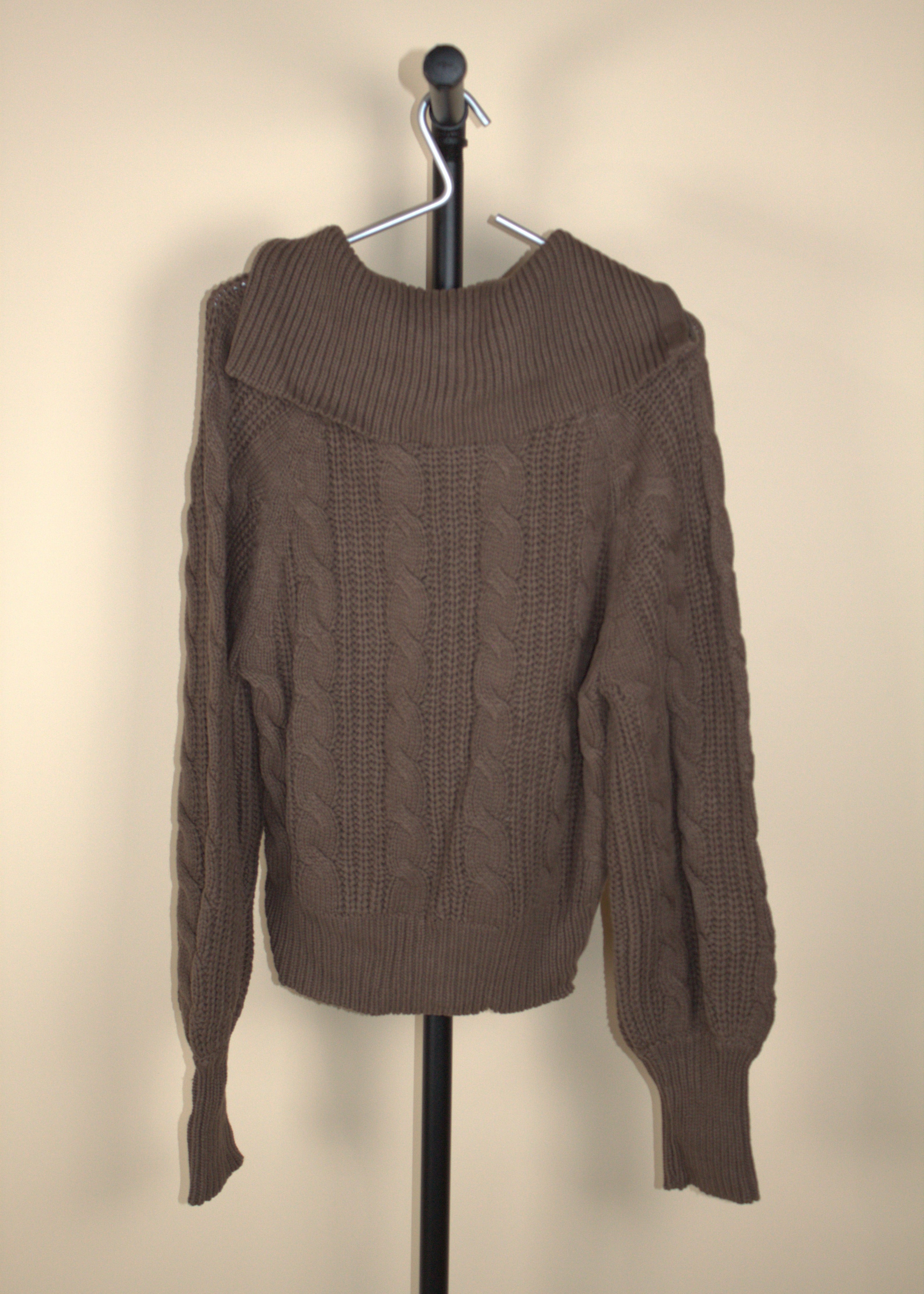 Grey Bandit Brown Cable Knit Sweater