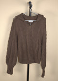 Grey Bandit Brown Cable Knit Sweater