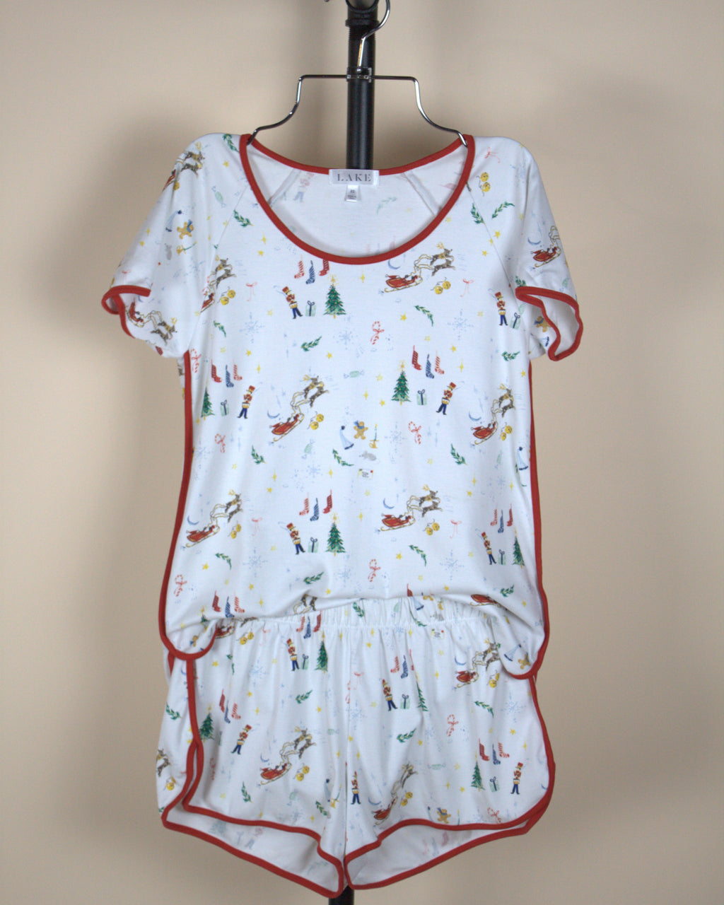 Lake Short Sleeve Christmas Pajama Top