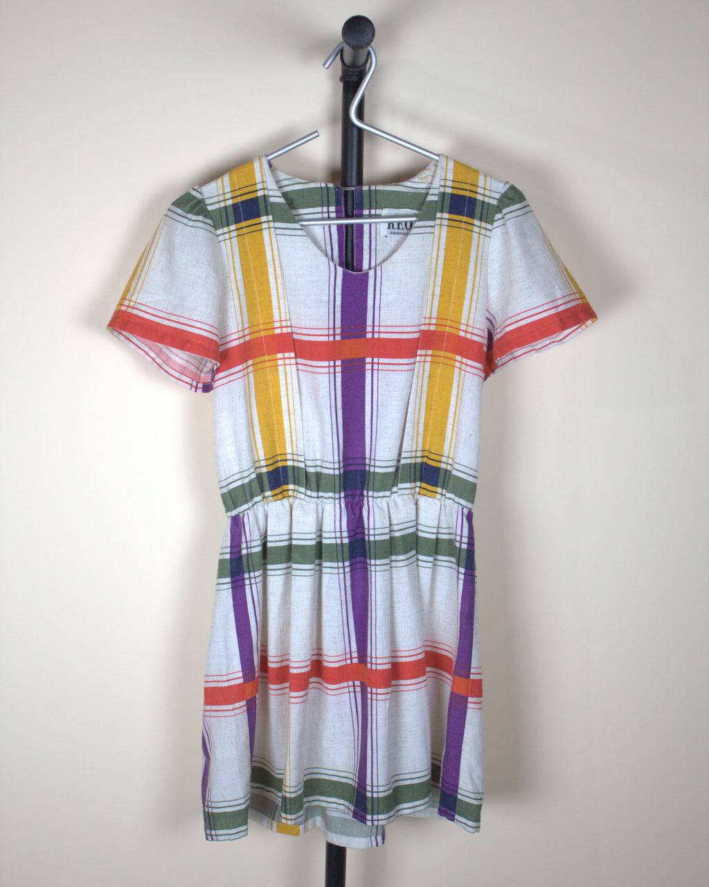 Short Sleeve Plaid Dress