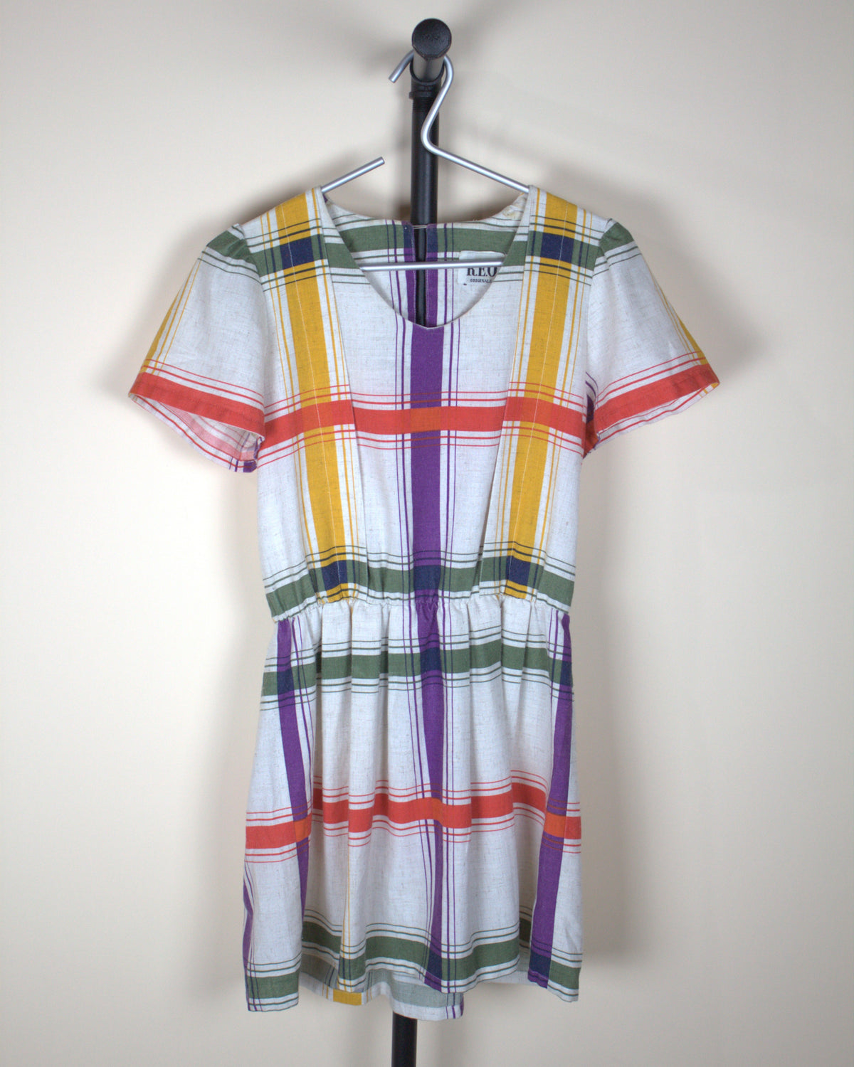 Short Sleeve Plaid Dress