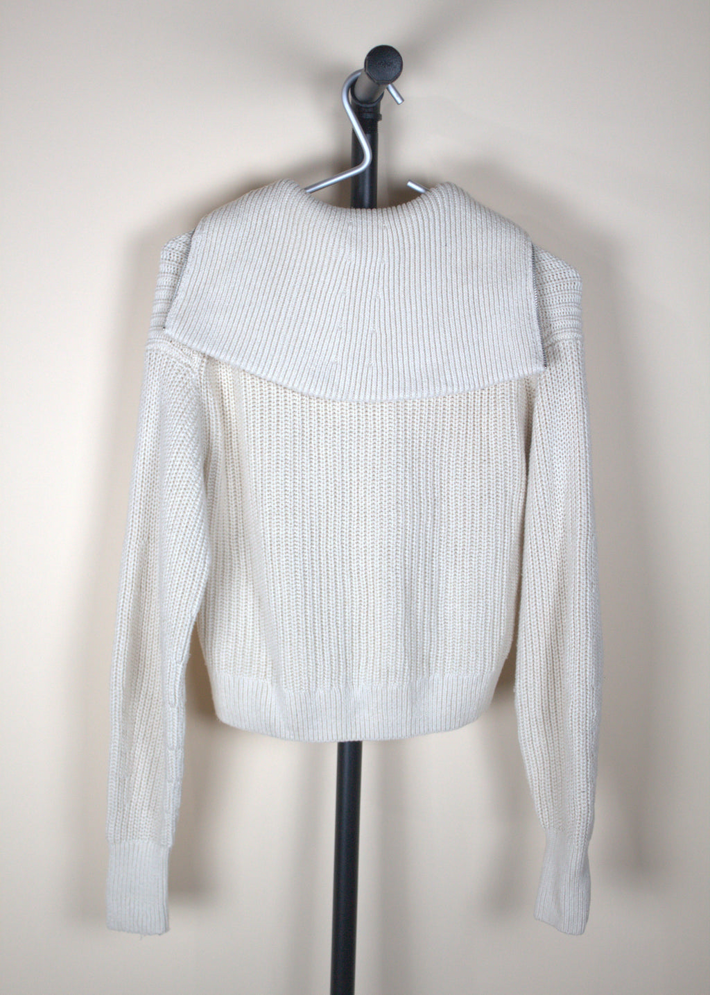 Everlane Cream Zip Up Sweater