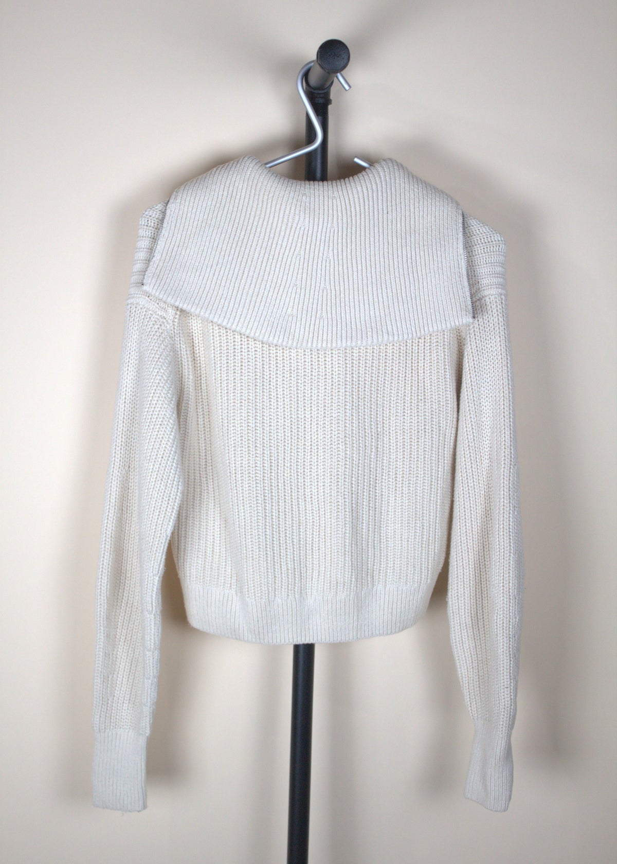 Everlane Cream Zip Up Sweater