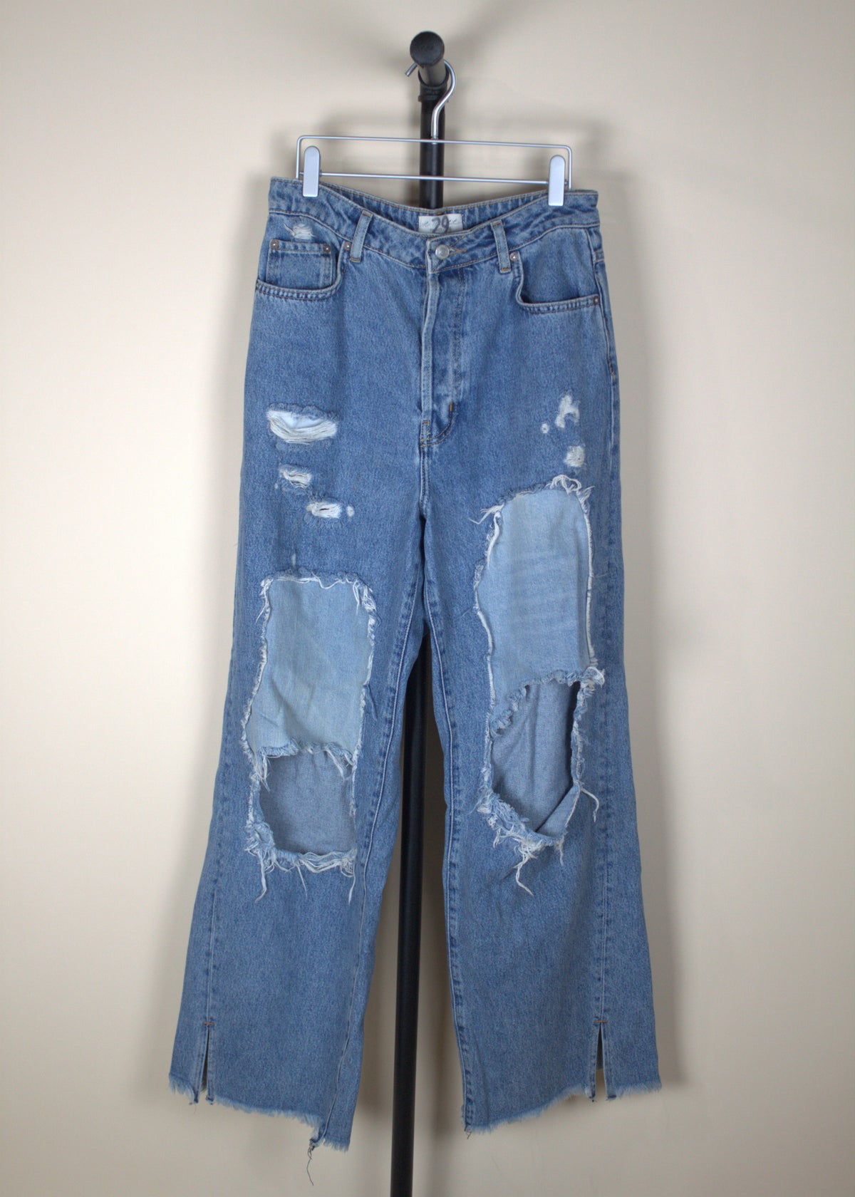 Free People Ripped Patchwork Jeans