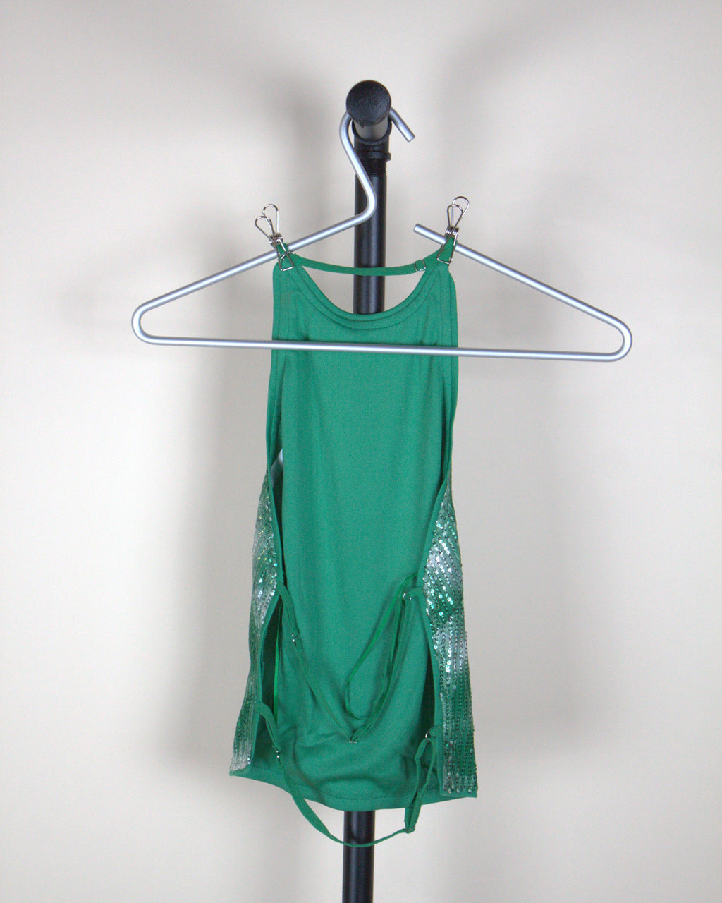 Salty Sequin Trim Halter Neck Top