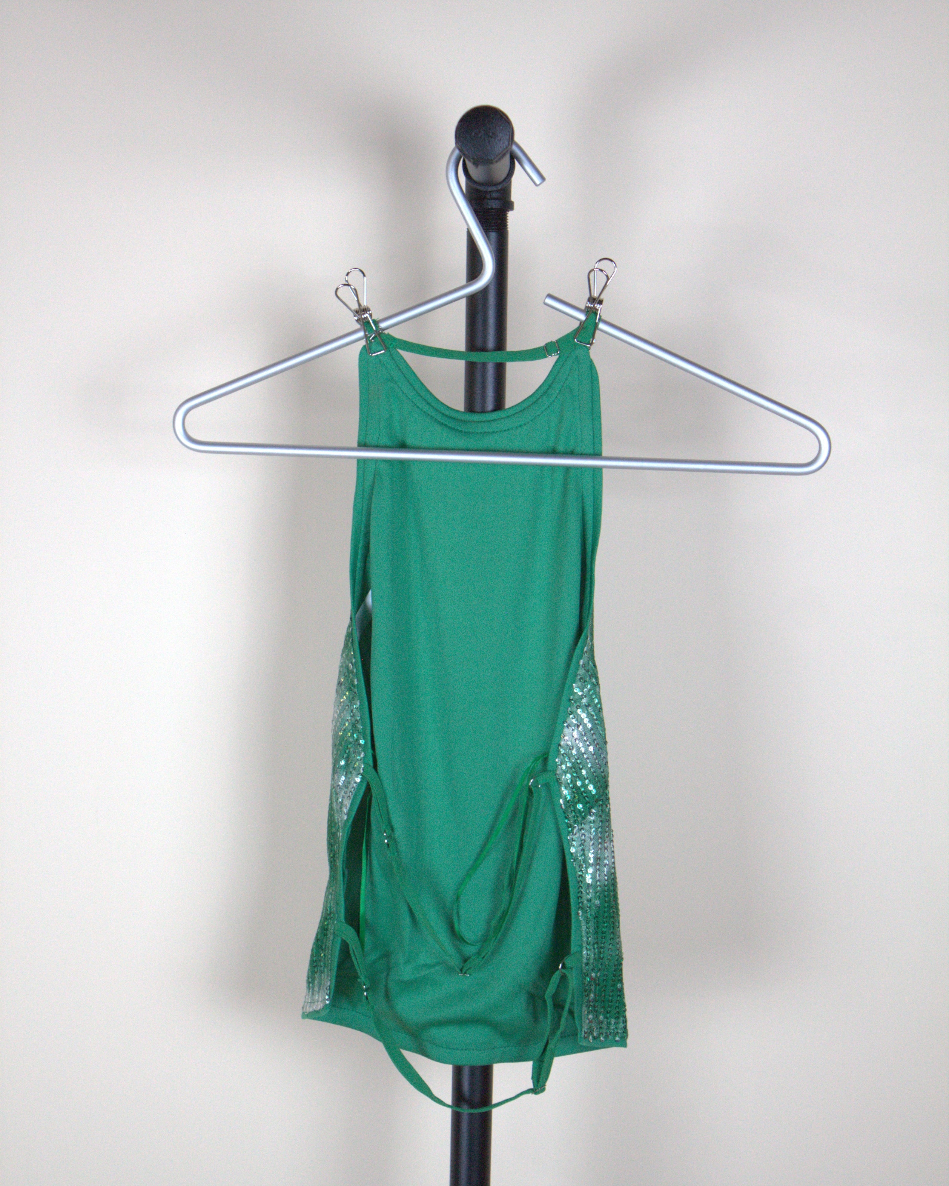 Salty Sequin Trim Halter Neck Top