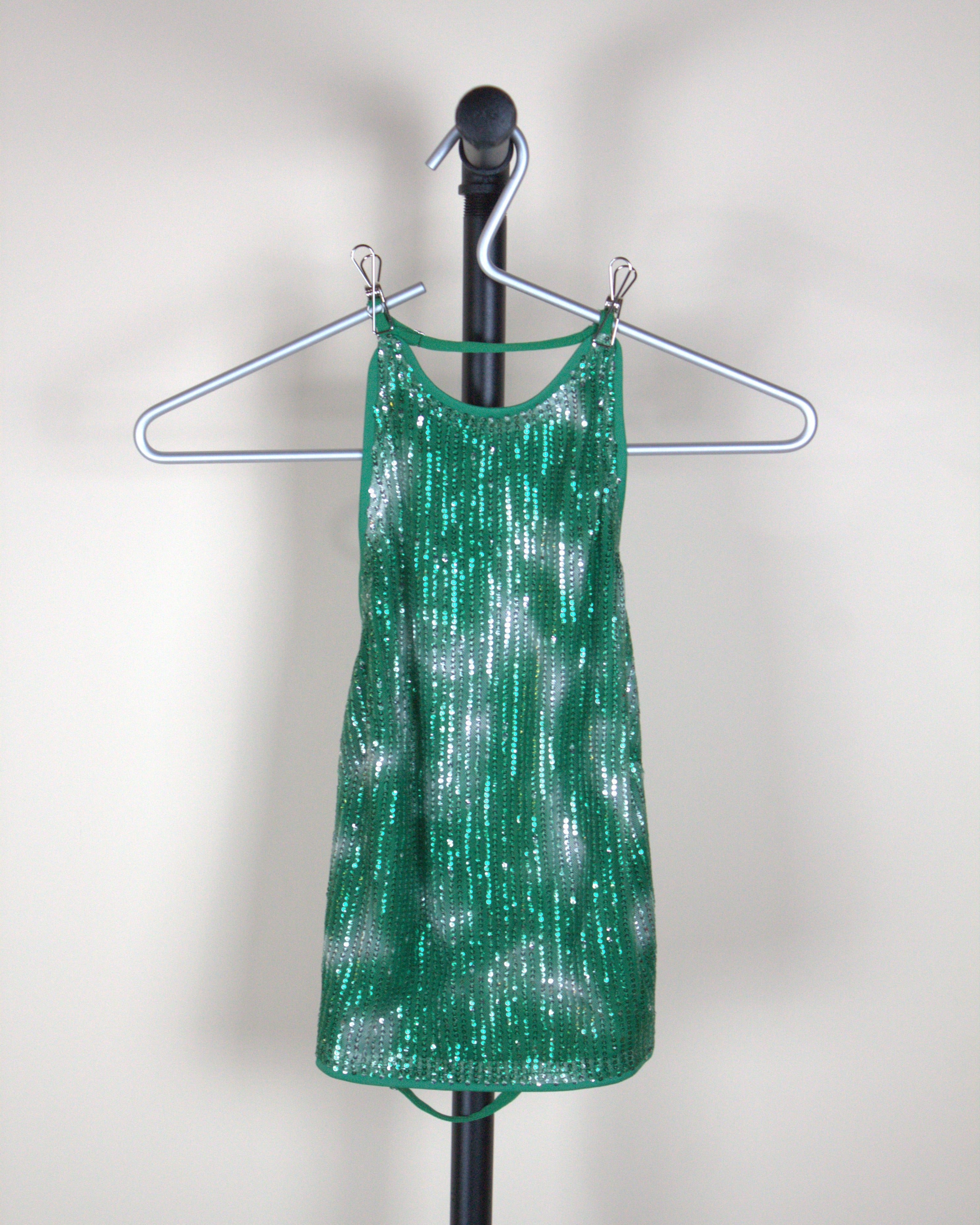 Salty Sequin Trim Halter Neck Top