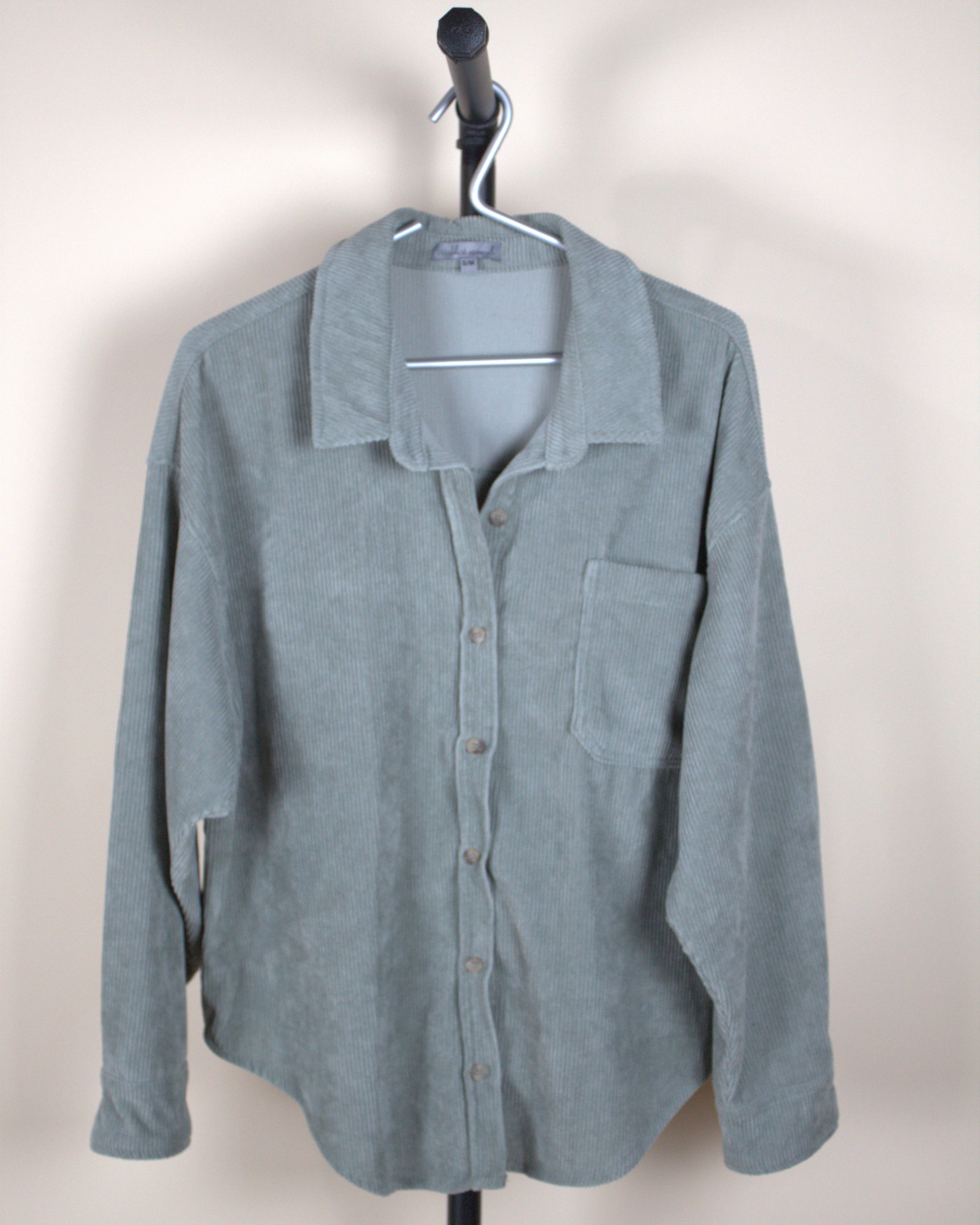 Wishlist Apparel Gray Cord Button Up