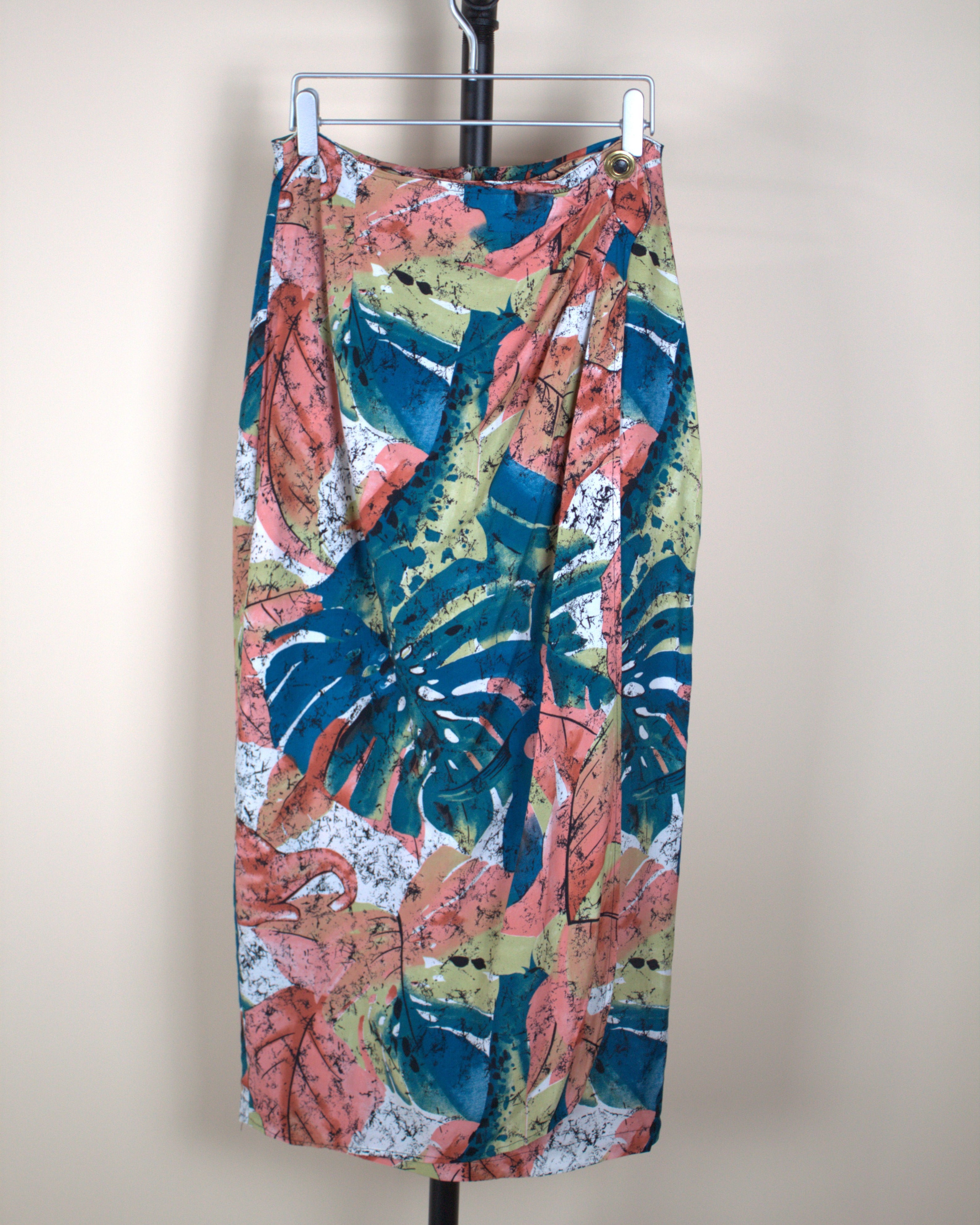 Colorful Leaf Print Skirt