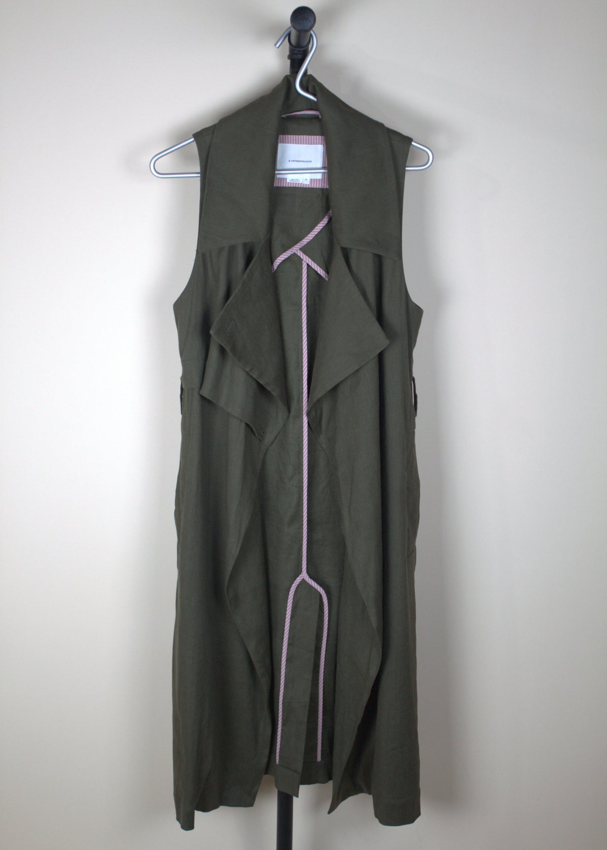 Anthropologie Hollis Linen Blend Trench Coat Vest