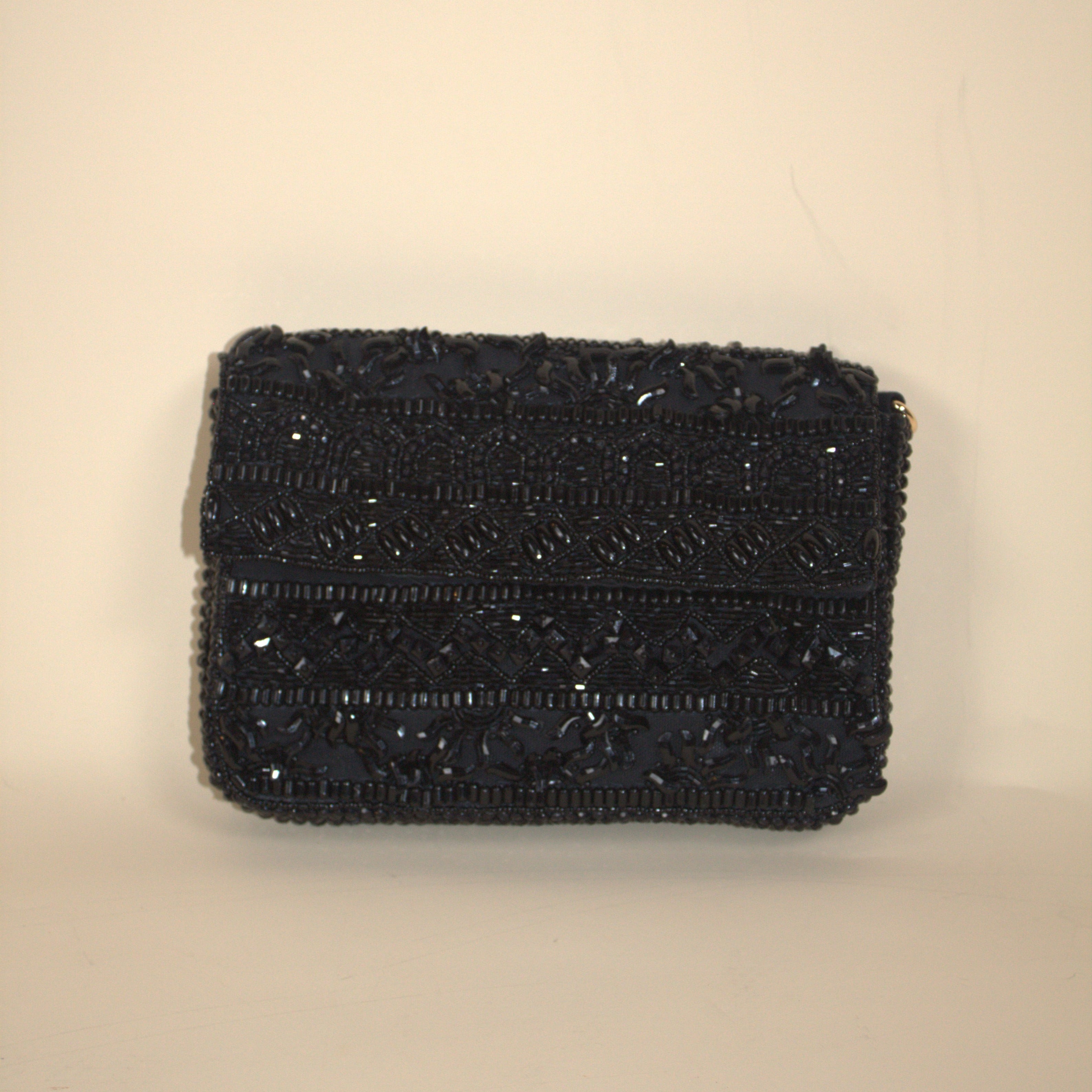 Lulus Black Beaded Clutch with Removable Strap