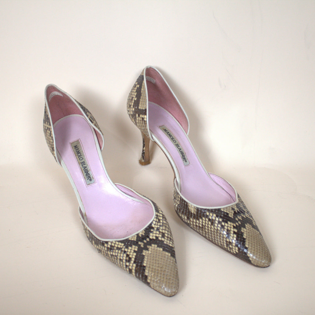 Manolo Blahnik Snakeskin Pumps