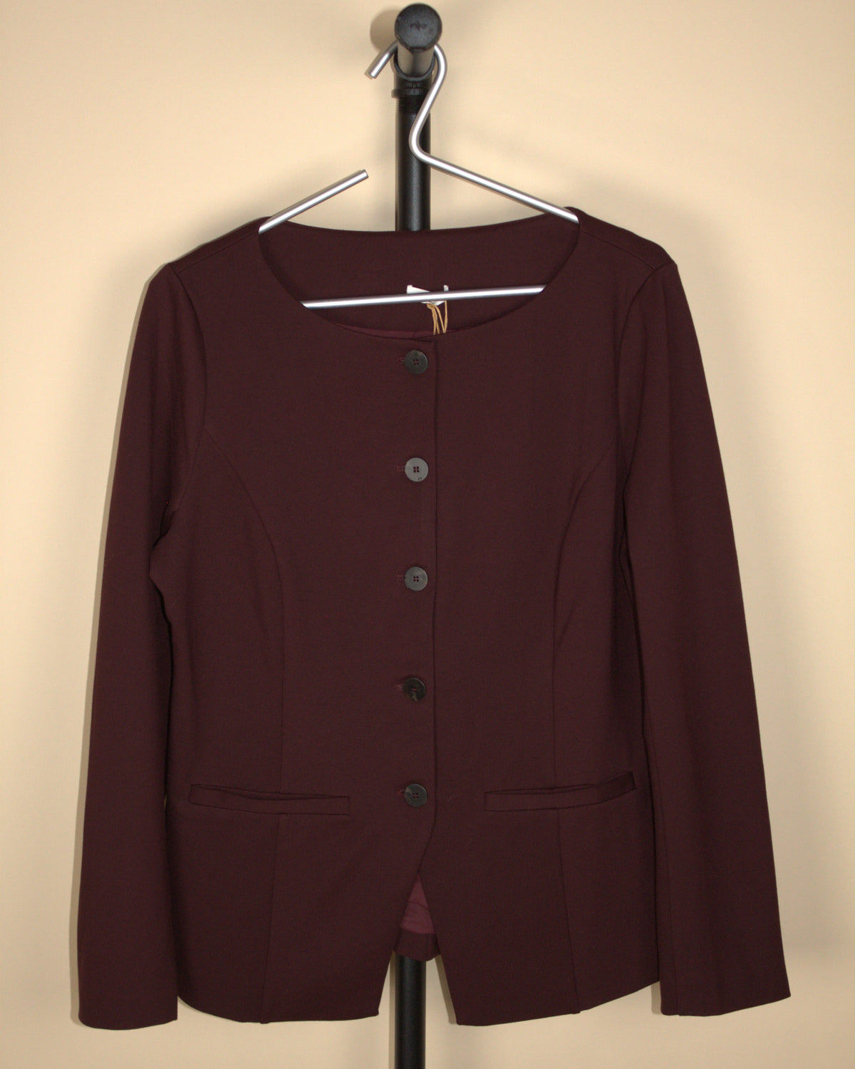 OGL Ponte Office Round Neck Long Sleeve Jacket with Pockets (New with Tags)