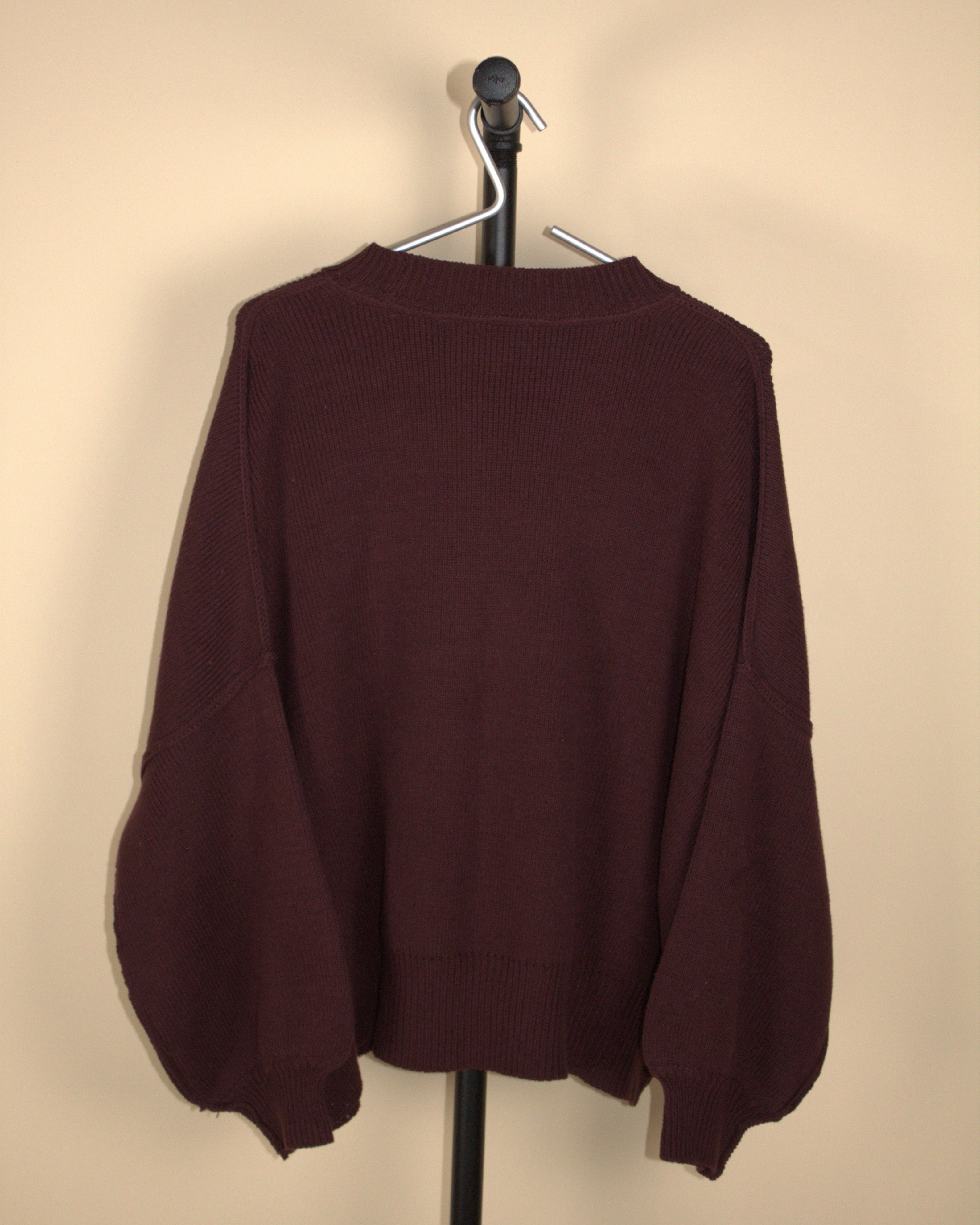 Grey Bandit Maroon Oversized Sweater