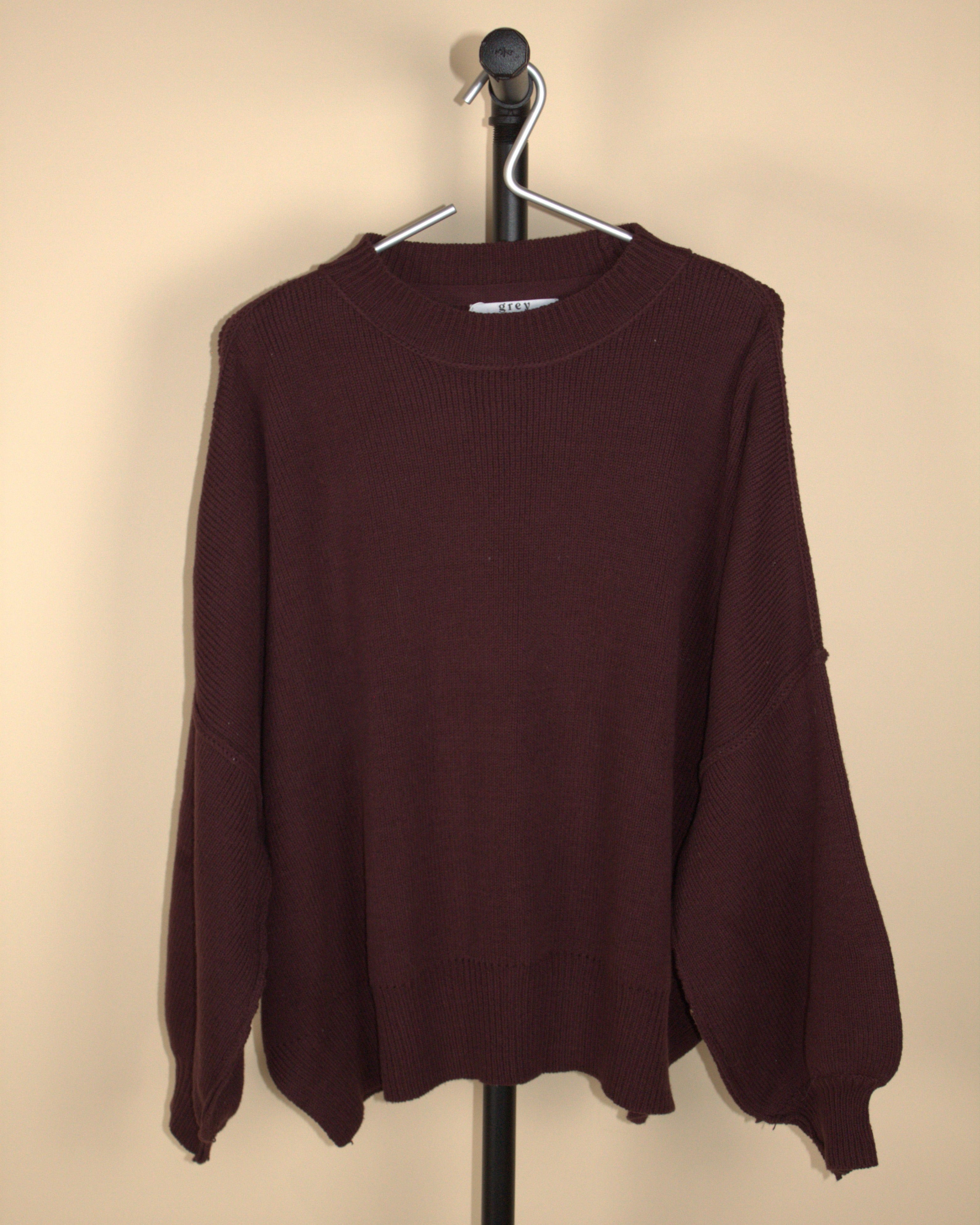Grey Bandit Maroon Oversized Sweater