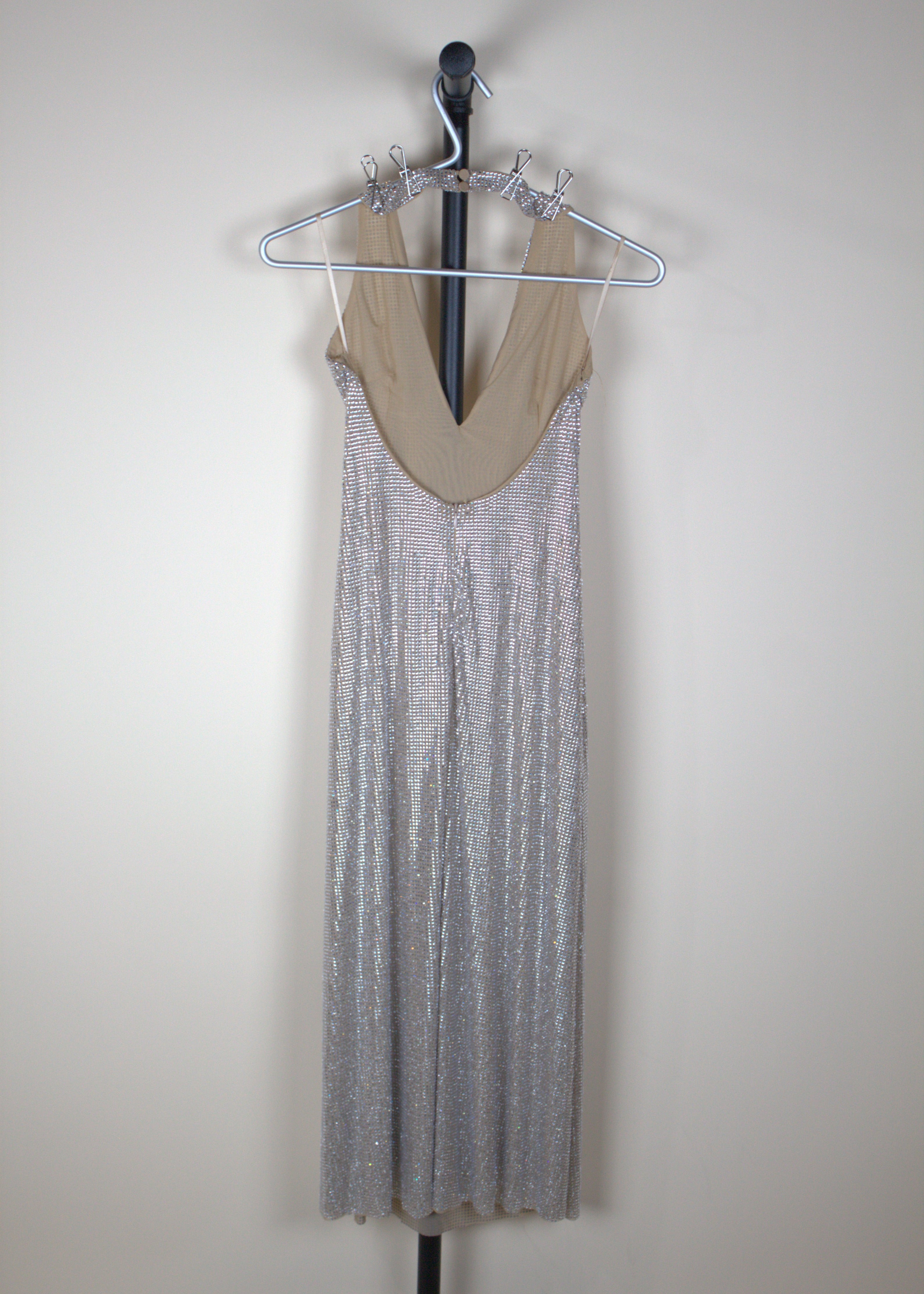 Meshki Genie Diamante Halter Midi Dress