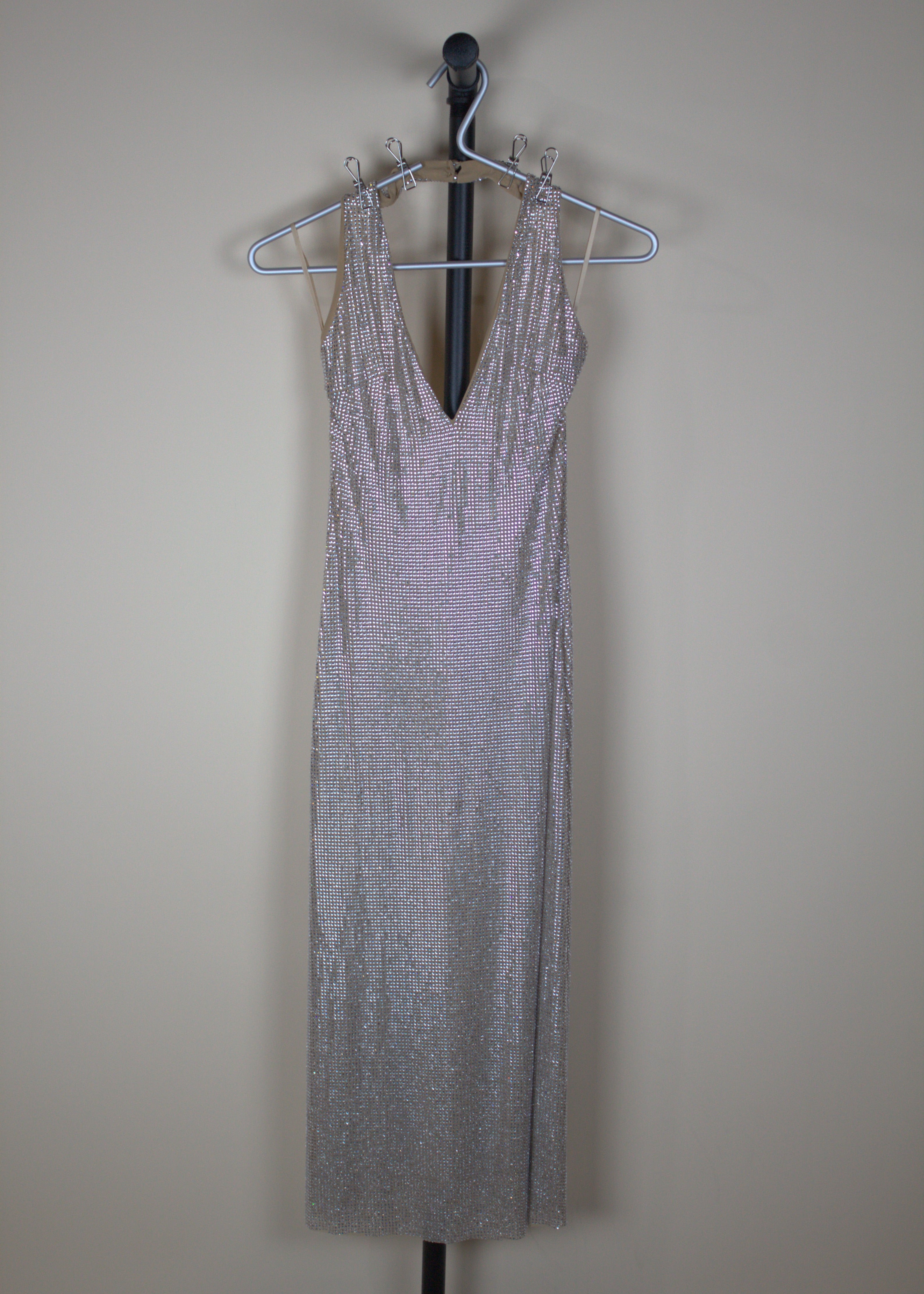 Meshki Genie Diamante Halter Midi Dress