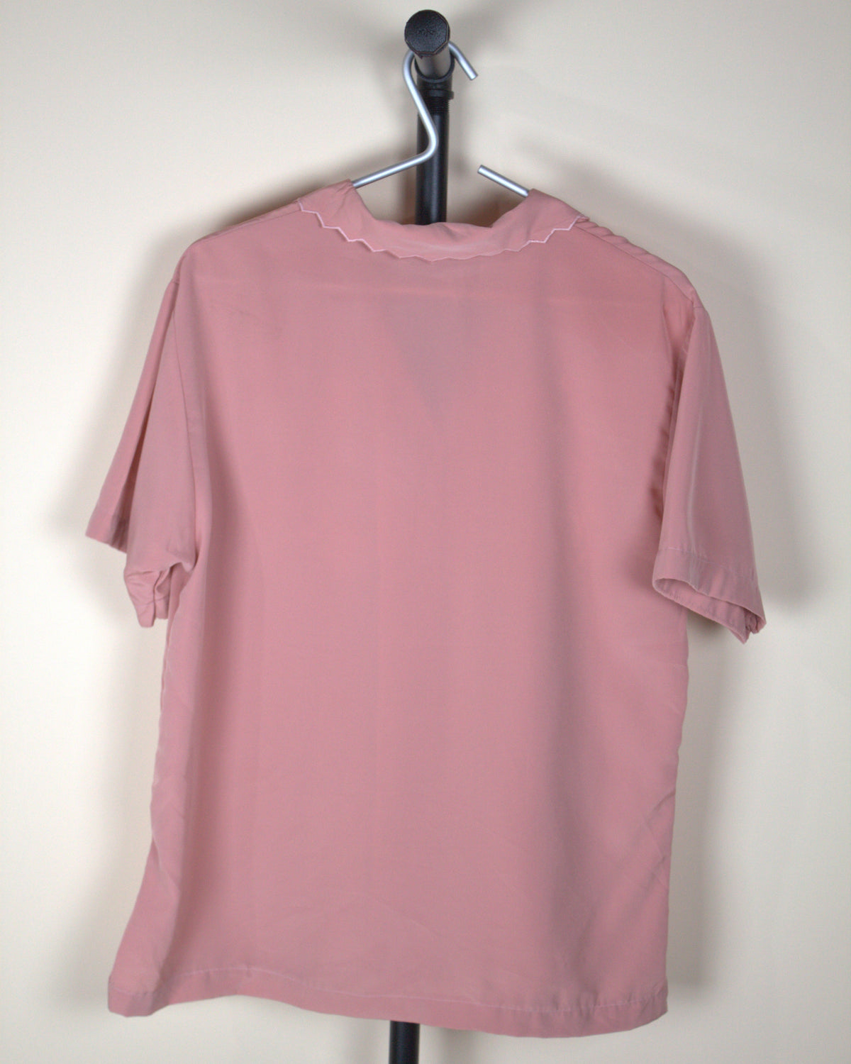 Pink Embroidered Button Up Top