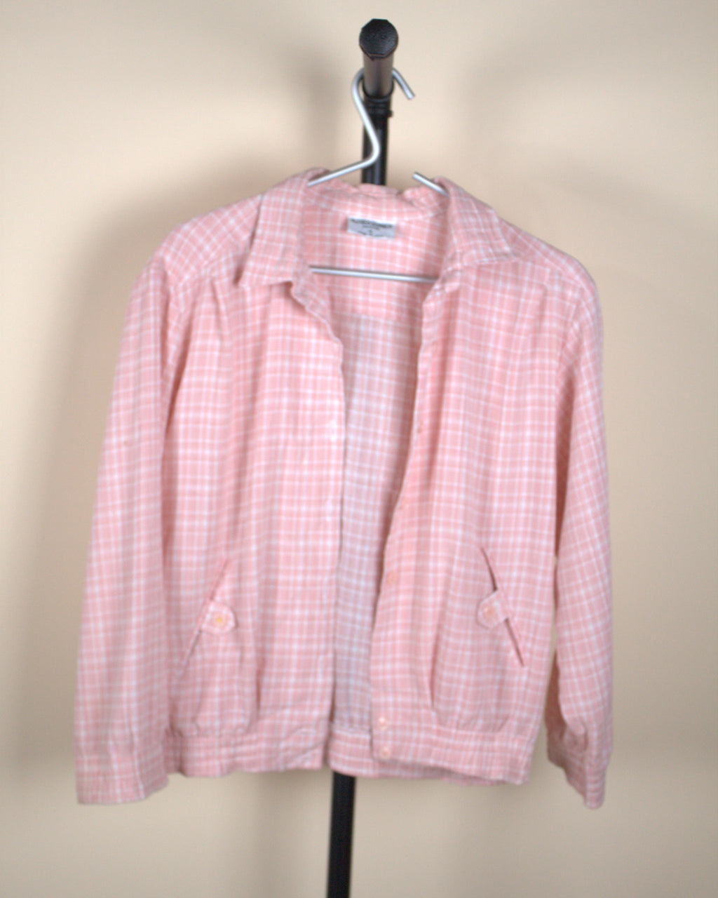 Pink Plaid Bomber Jacket