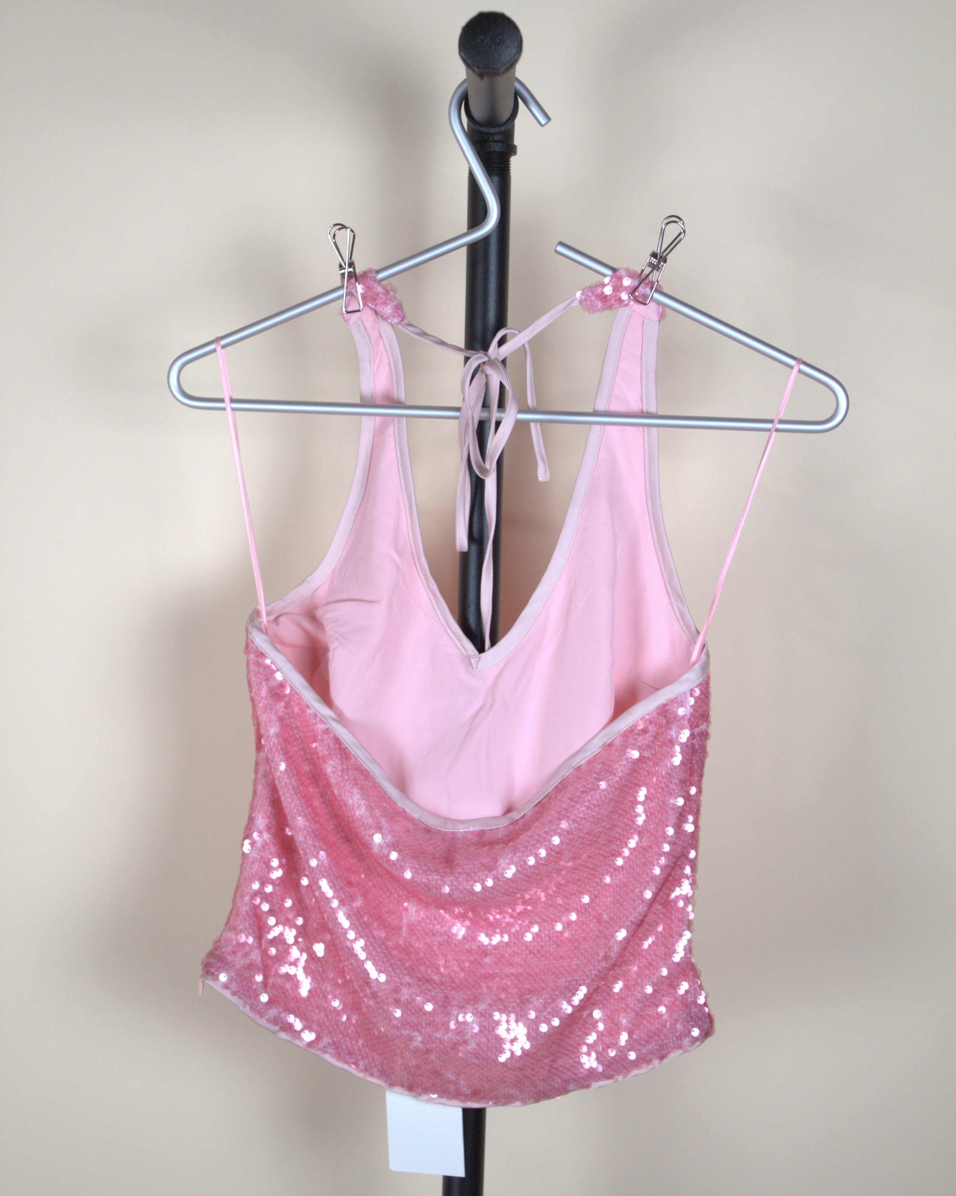 Emory Park Pink Sequin Halter Top (New with Tags)