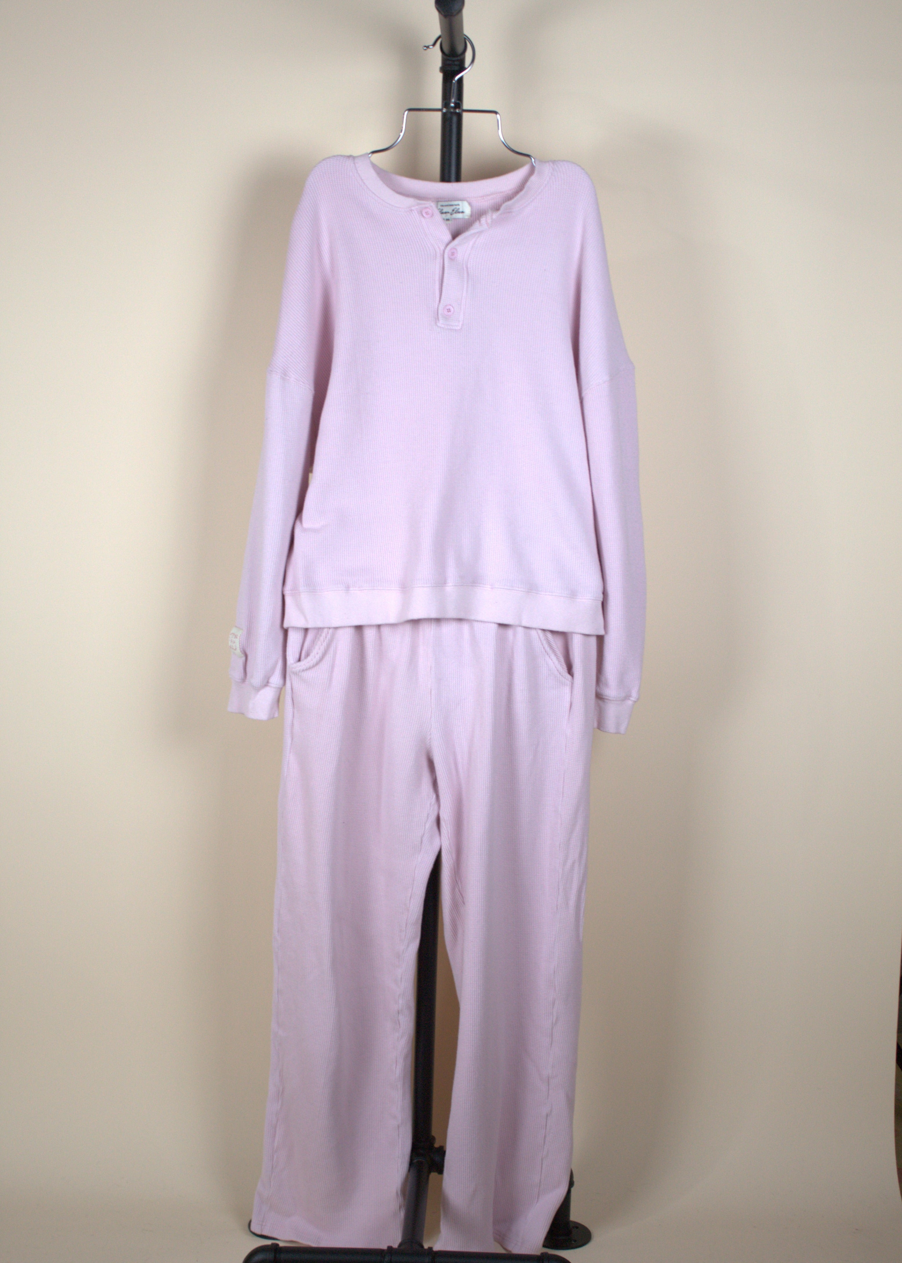 Eleven Eleven Pink Waffle Pants