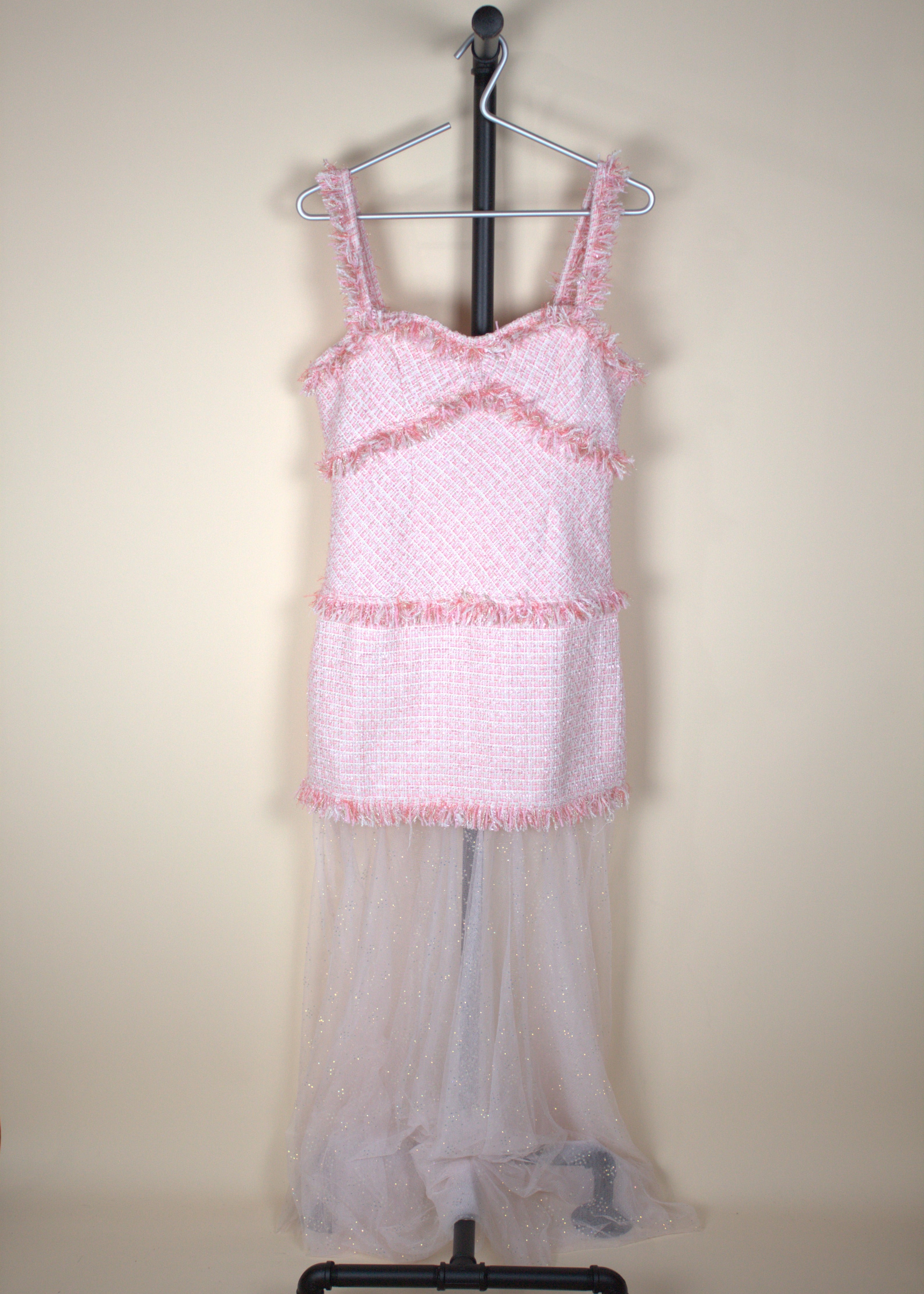 Endless Rose Tweed with Sheer Maxi Dress (New with Tags)