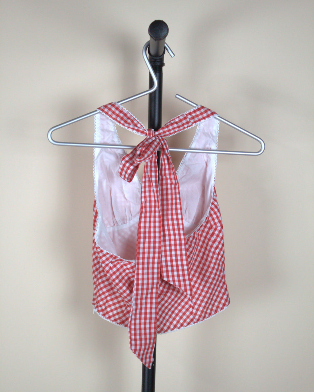 Cotton Candy LA Red Gingham Halter Top