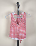 Cotton Candy LA Red Gingham Halter Top