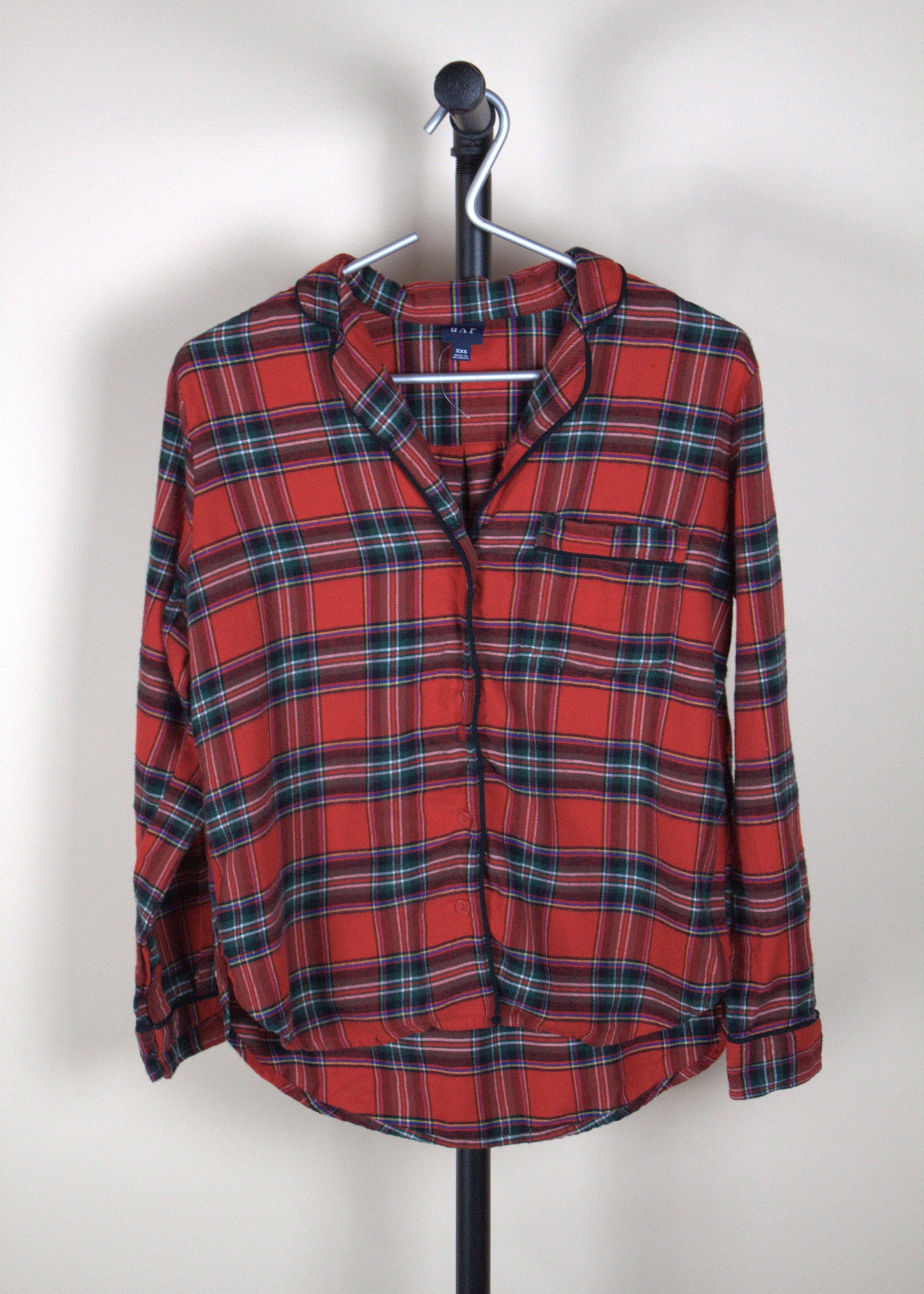 Gap Red Plaid Pajama Top